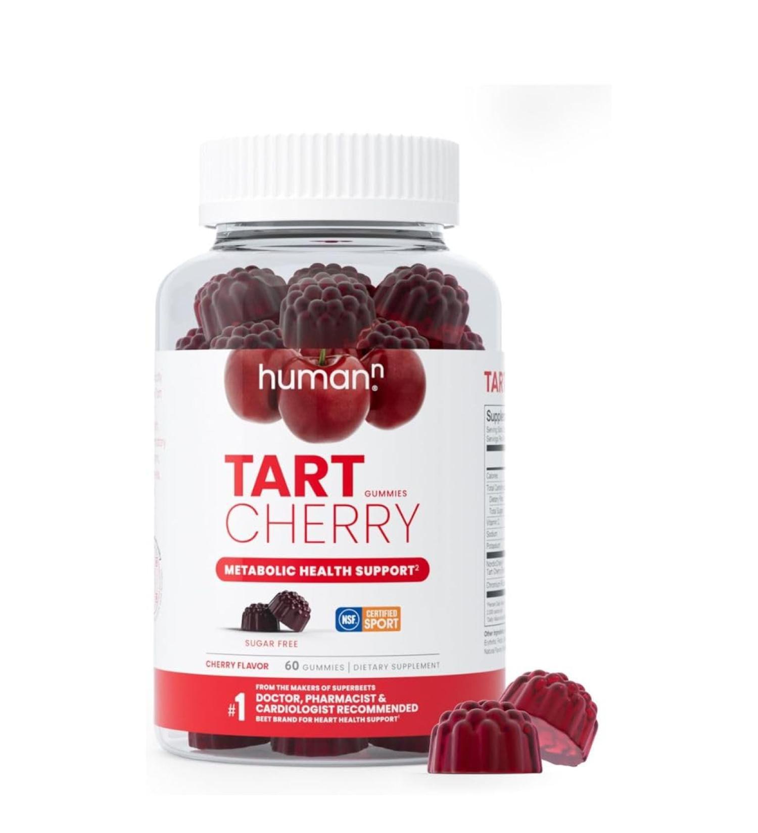 humanN Tart Cherry Gummies - Uric Acid & Immunity Support | NSF Certified Non-GMO Sugar-Free - 60 Count - Buy Online on GoSupps.com