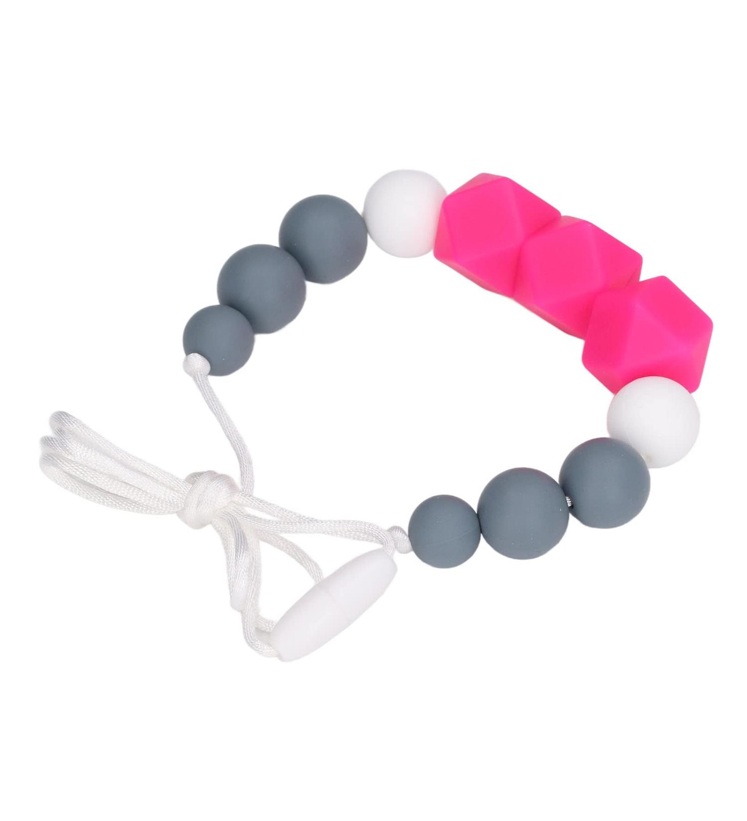 Teething Toy & Baby Feeding Chain - Easy to Clean Educational Food Accessory | Rose Red - Buy Online on GoSupps.com