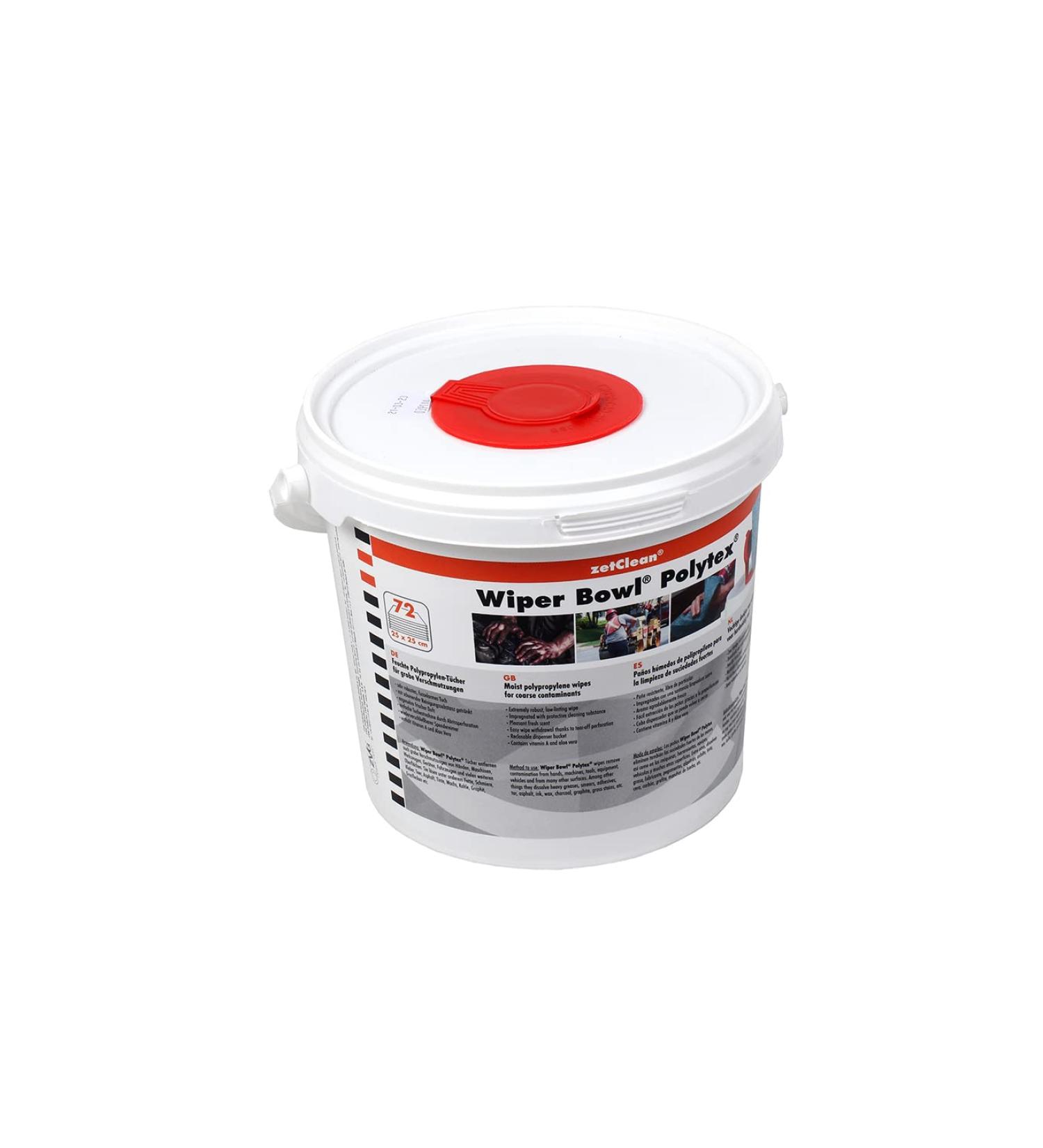 Cleaning wipes Wiper Bowl - moist cleaning towels for daily use in the workshop or on the construction site - donor box with 72 damp cloths (25 x 25cm)