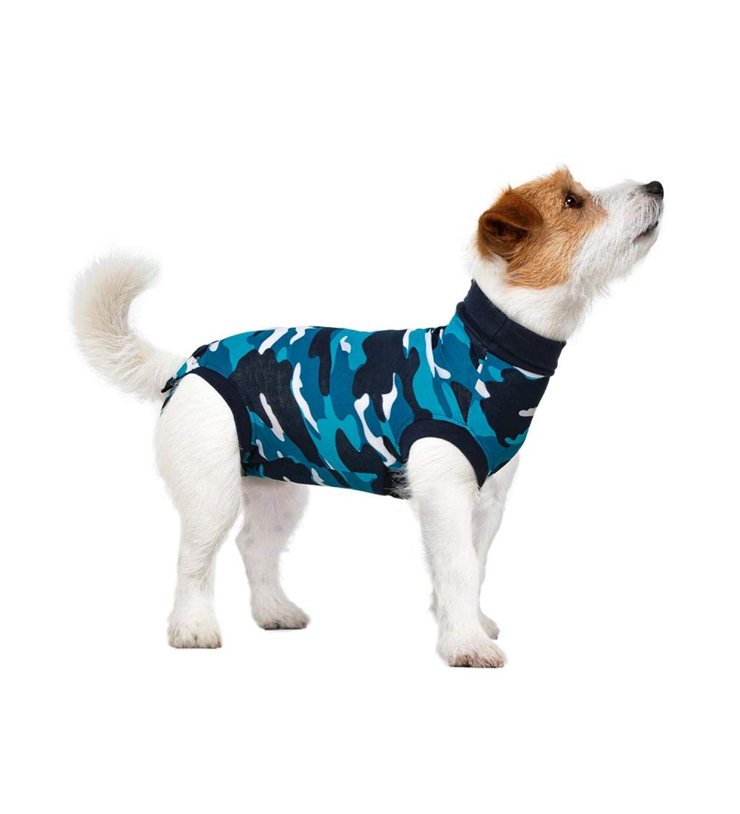 Suitical Recovery Suit for Dogs XS - Blue Camouflage | Extra Small Dog Recovery Outfit - Buy Online on GoSupps.com