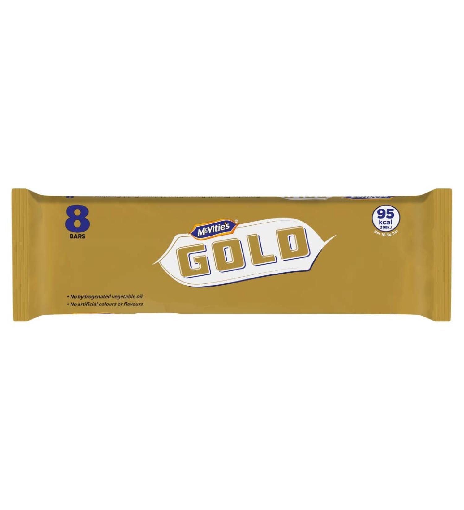 McVitie's Golden Cookies, Caramel, 8 Bars, 142 g