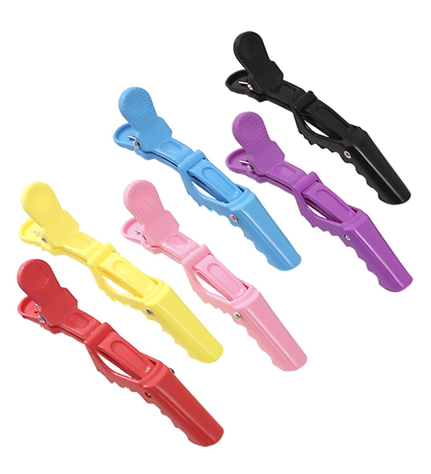 Crocodile Clips Hair Sectioning Hair Clips For Styling Colorful Hair Clips Hairdressing Clips for Salon Hair Cutting Clips for Hairdresser(10pck) (6 blue + yellow + black + purple + pink + red) blue + yellow + black + purple + pink + red 6 - Buy Online on GoSupps.com