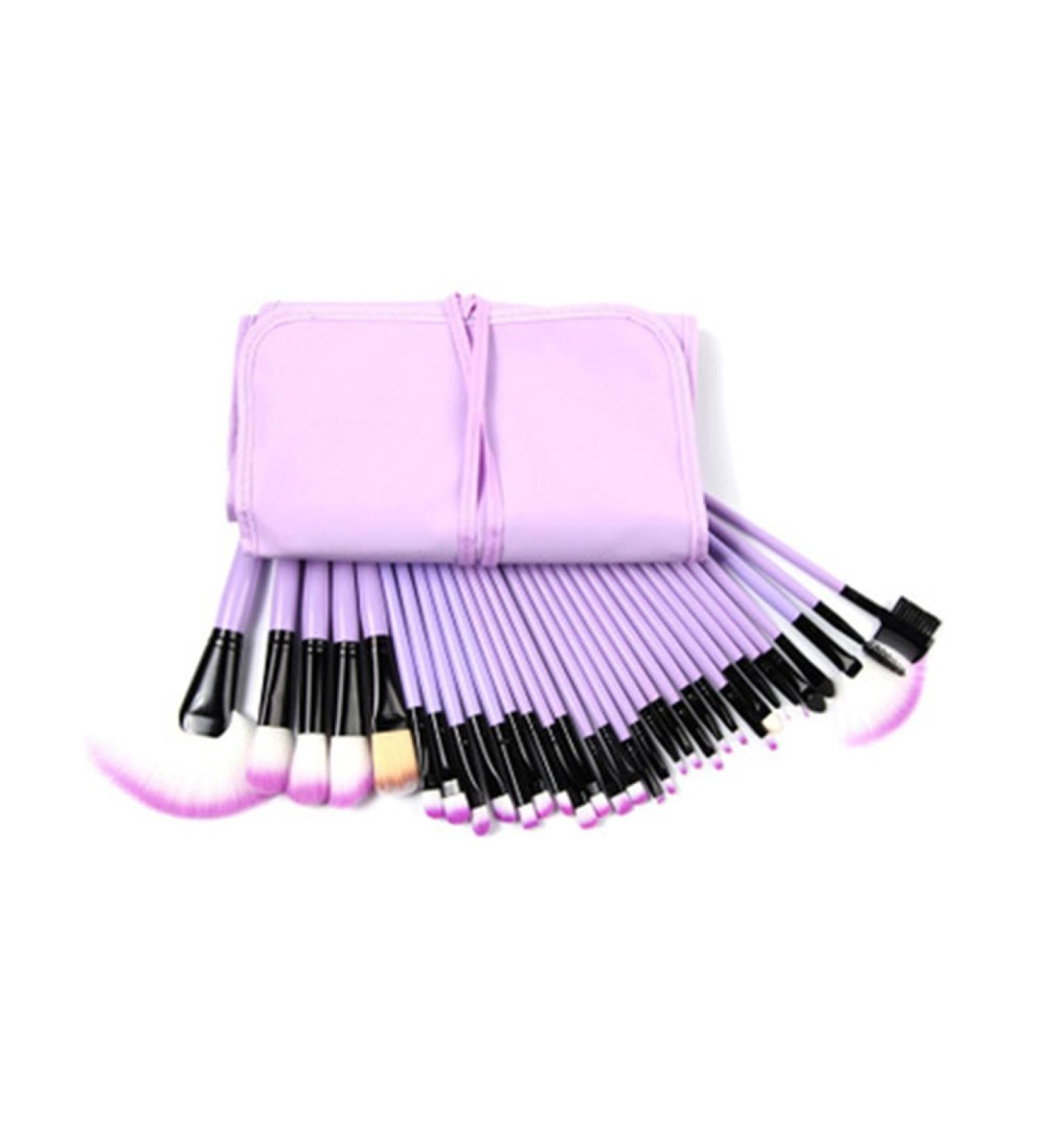JHion 32 Pcs Synthetic Foundation Powder Concealers Eye Shadows Makeup Brush Sets Purple - Buy Online on GoSupps.com