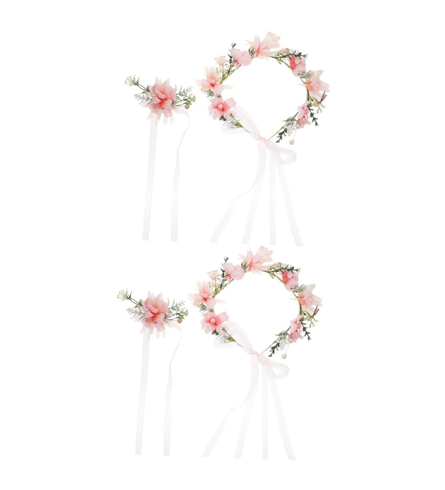 FRCOLOR 2 Sets Bridal Wreath Floral Headpiece Hair Bands for Womens Hair Bride Hair Clasp Flower Girl Headpieces for Wedding Adjustable Headband Flower Wreath Floral Wreath Headband Fabric - Buy Online on GoSupps.com