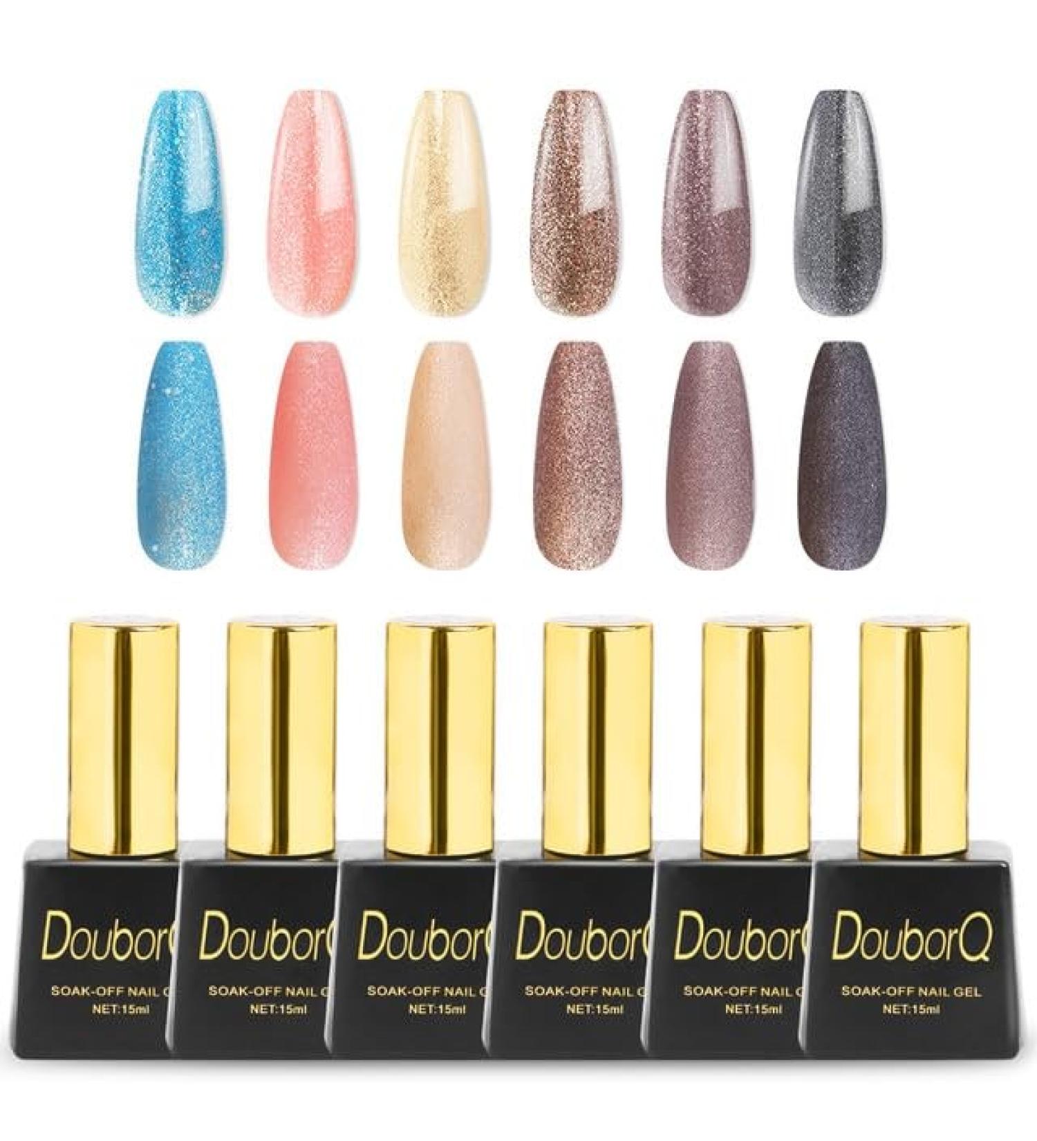 15ml UV Nail Gel Glitter Dazzling Gel Nail Varnish Hybrid Semi Permanent Base Top Coat Soal Off UV Gel Polish - (Color: Multi) - Buy Online on GoSupps.com