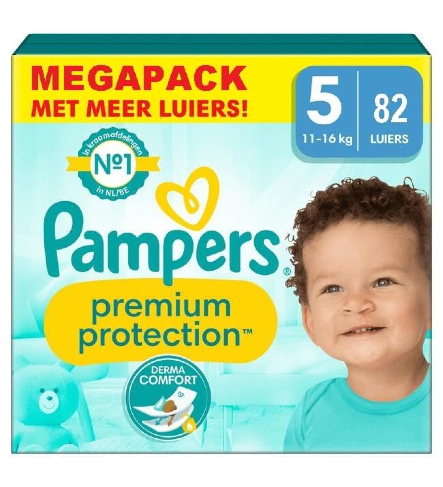 Pampers Premium Protection Size 5 Diapers (82 Unit s) - Best Comfort & Protection for Sensitive Skin 11 kg - 16 kg Ship Internationally - Buy Online on GoSupps.com