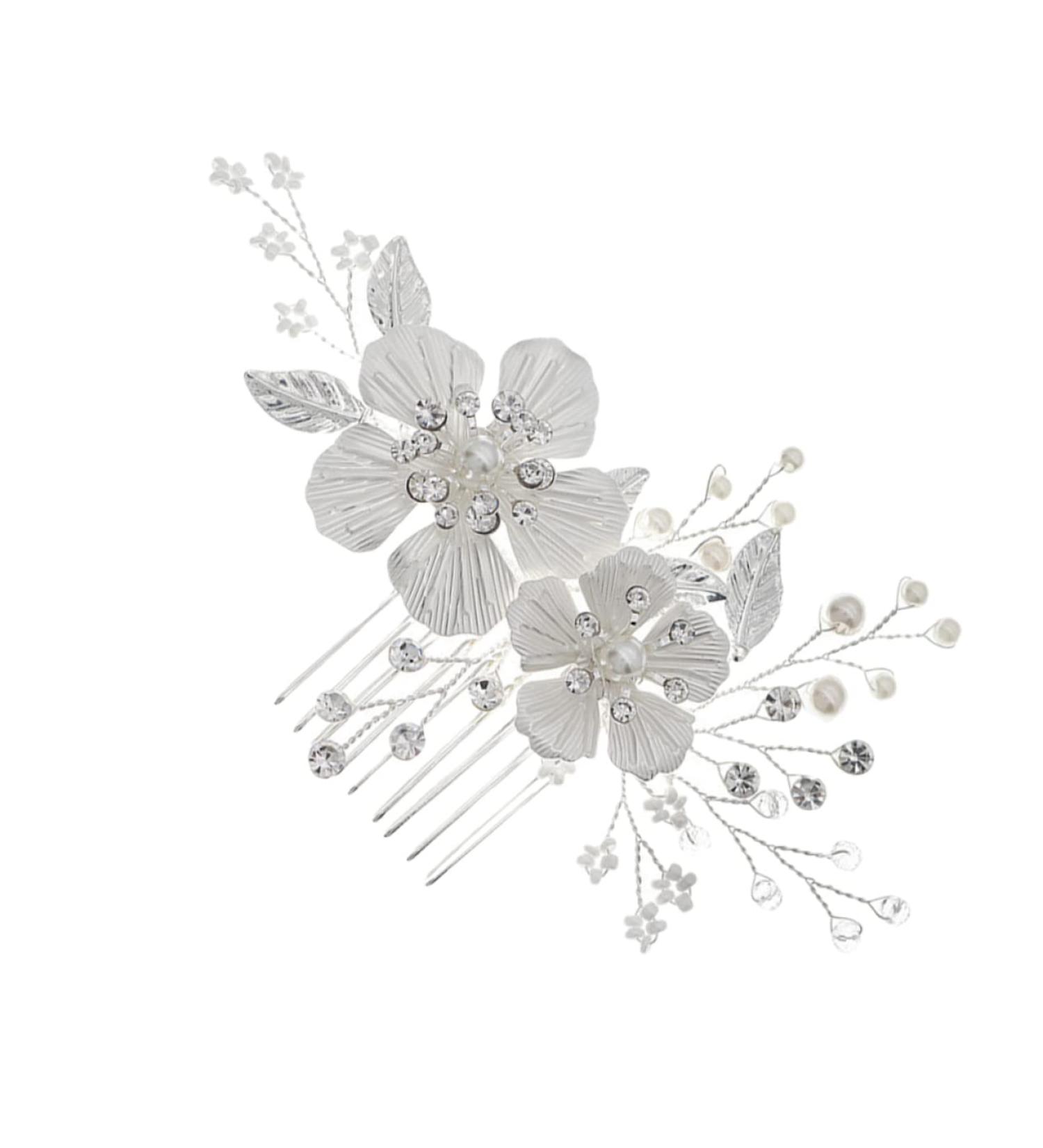 Ipetboom Bridal Hair Accessories Side Hair Combs Clips Wedding Hair Clip Wedding Hair Comb Flower Hair Combs Red Flower Hair Comb Rhinestone Barrettes Mori Department Zircon Hair up Bride - Buy Online on GoSupps.com