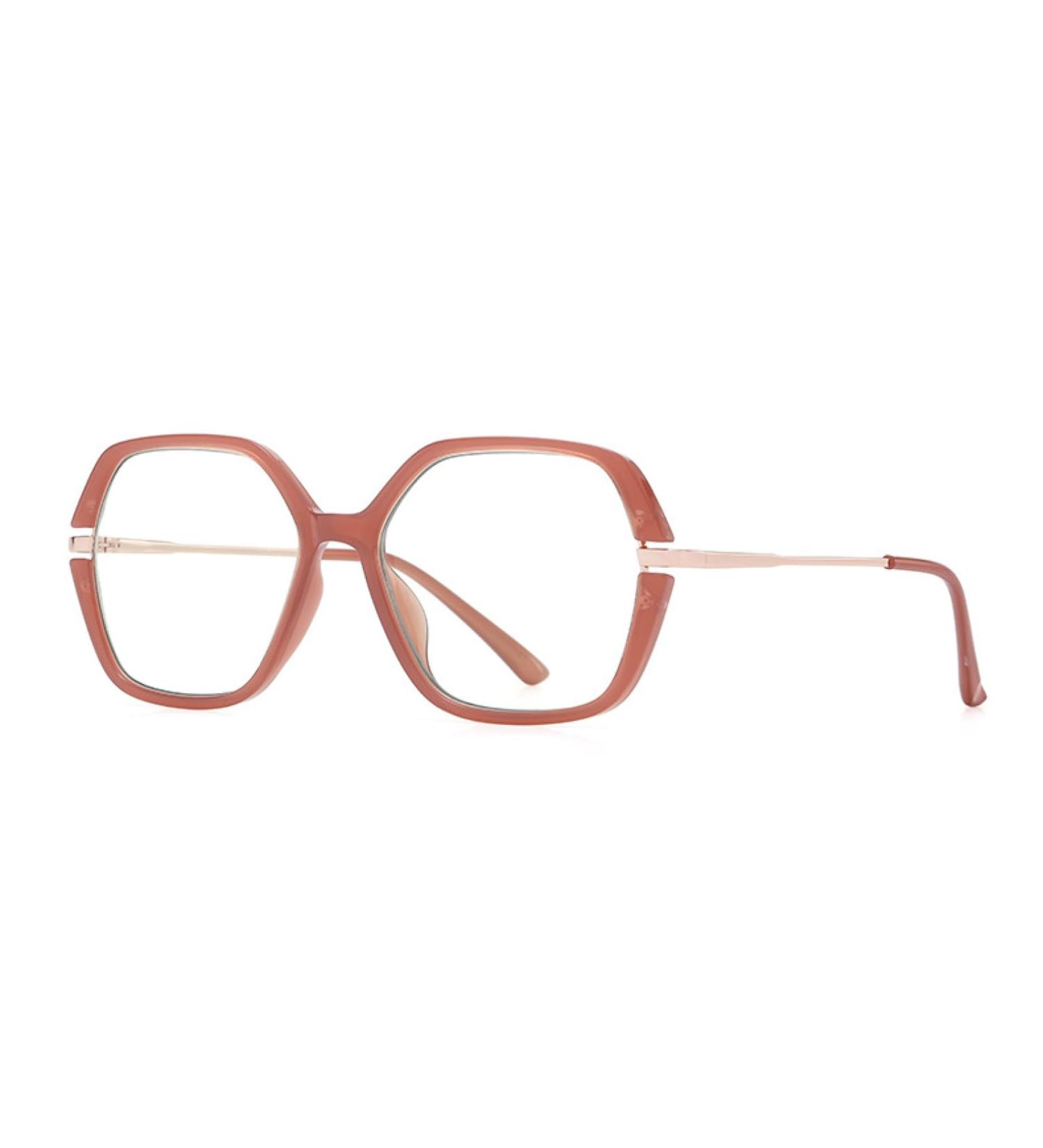Buy SERONI Blue Light Blocking Glasses - TR90 Polygon Frame for Men & Women - Anti UV Computer Reading Glasses - Red-Brown 54mm - Buy Online on GoSupps.com