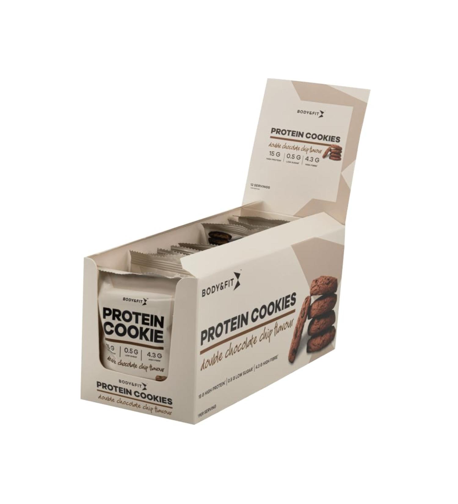  Body & Fit Body & Fit Protein Cookies - Chocolate Doubles - 600g (12 Cookies) - Buy Online on GoSupps.com