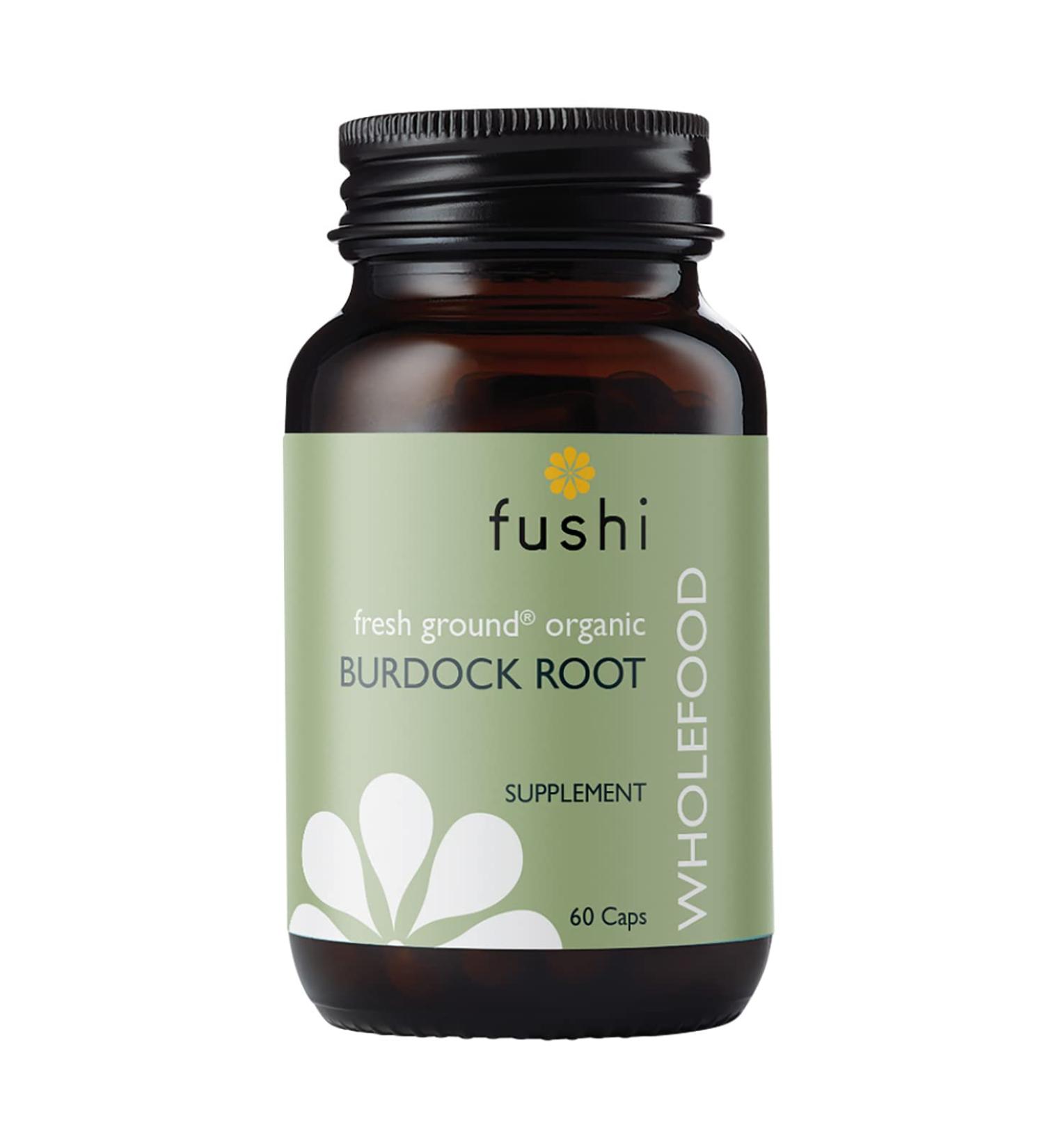 Fushi Organic Burdock Root (Arctium) Capsules 60 Caps | Fresh-Ground Whole Food | Indigenously Sourced Ethical Vegan Made in The UK - Buy Online on GoSupps.com