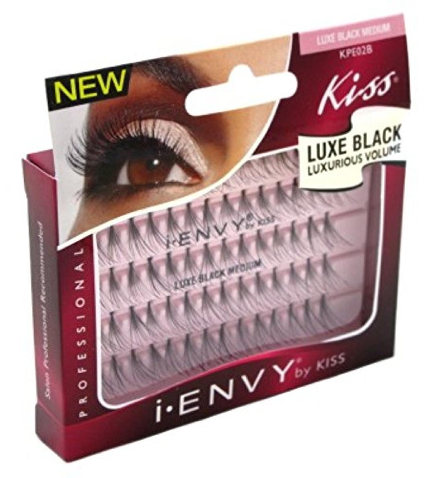 Kiss I Envy Luxe Black Medium Lashes Black (1 Pack)