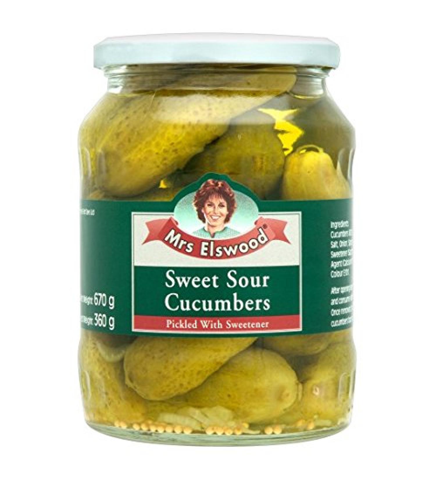 Mrs & Mrs Mrs Elswood Sweet And Sour Cucumbers 670g