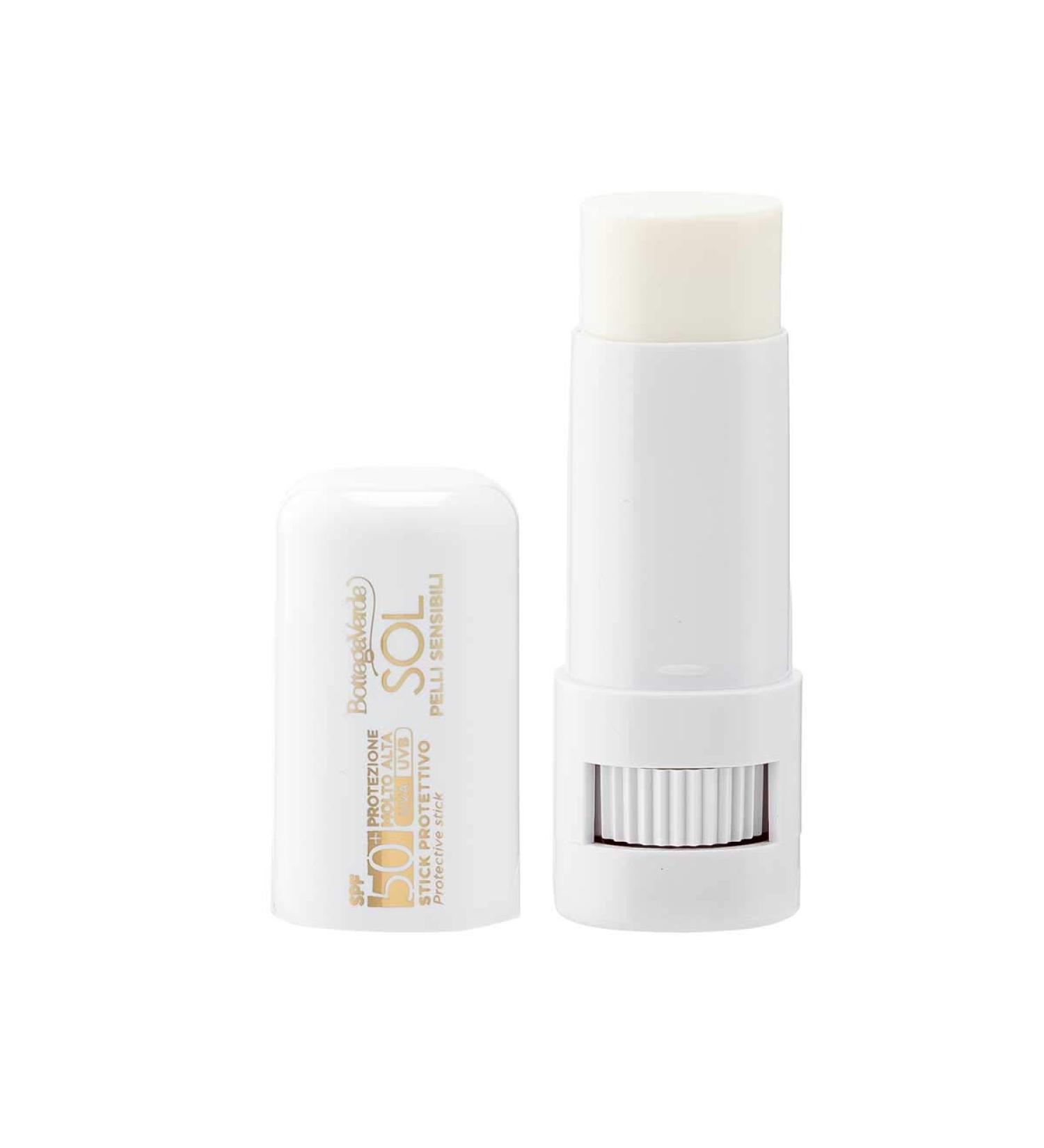 Bottega Verde Bottega Verde SOL Sensitive Skin Protective Stick Barrier Effect with Jojoba Oil Specific Protection for Sensitive Skin Very High Protection SPF50+ (9 ml) Water Resistant