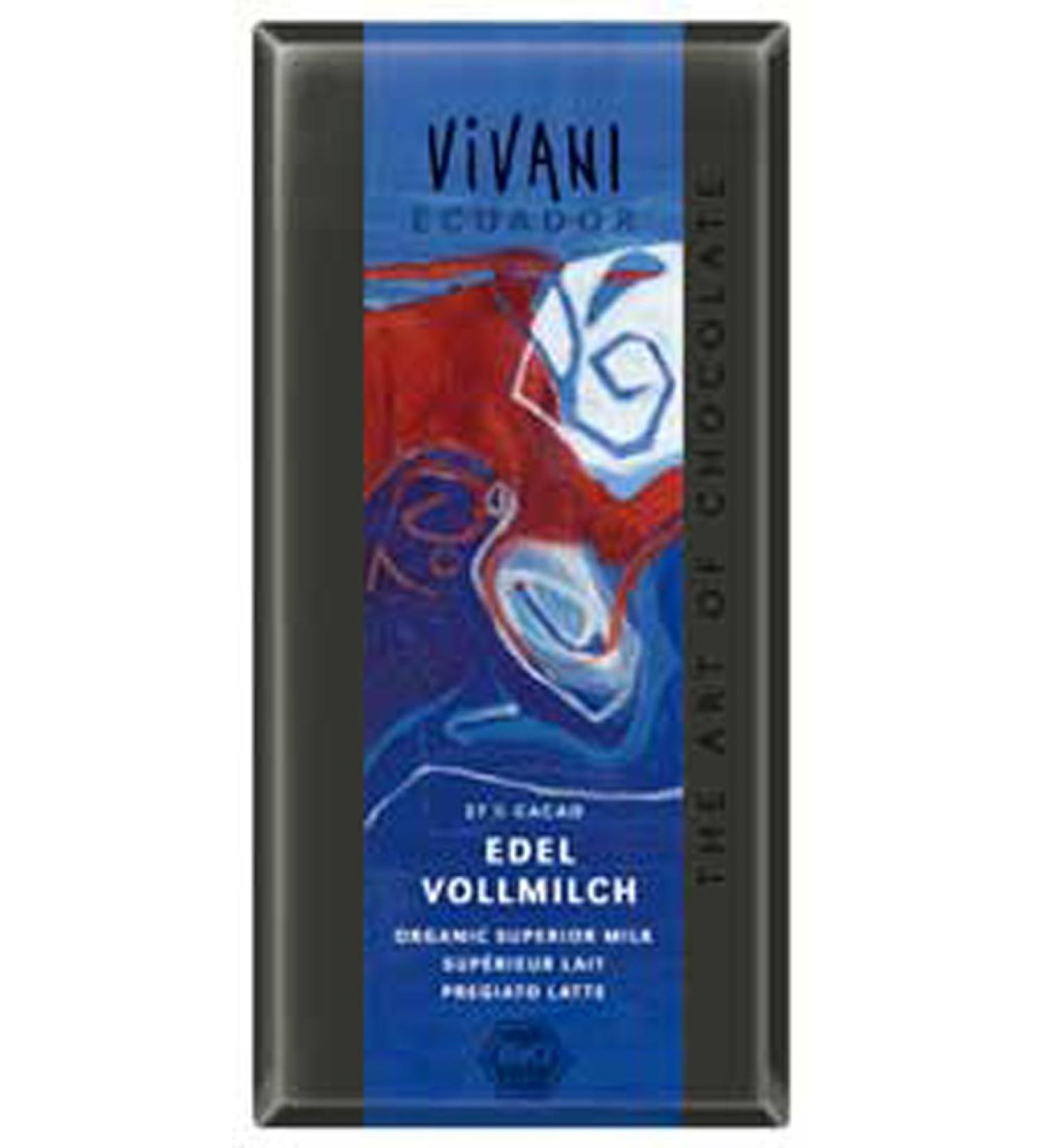 Vivani Vivani Organic Edel Whole Milk Chocolate 37% Cocoa Santo Domingo (1 x 100 g)
