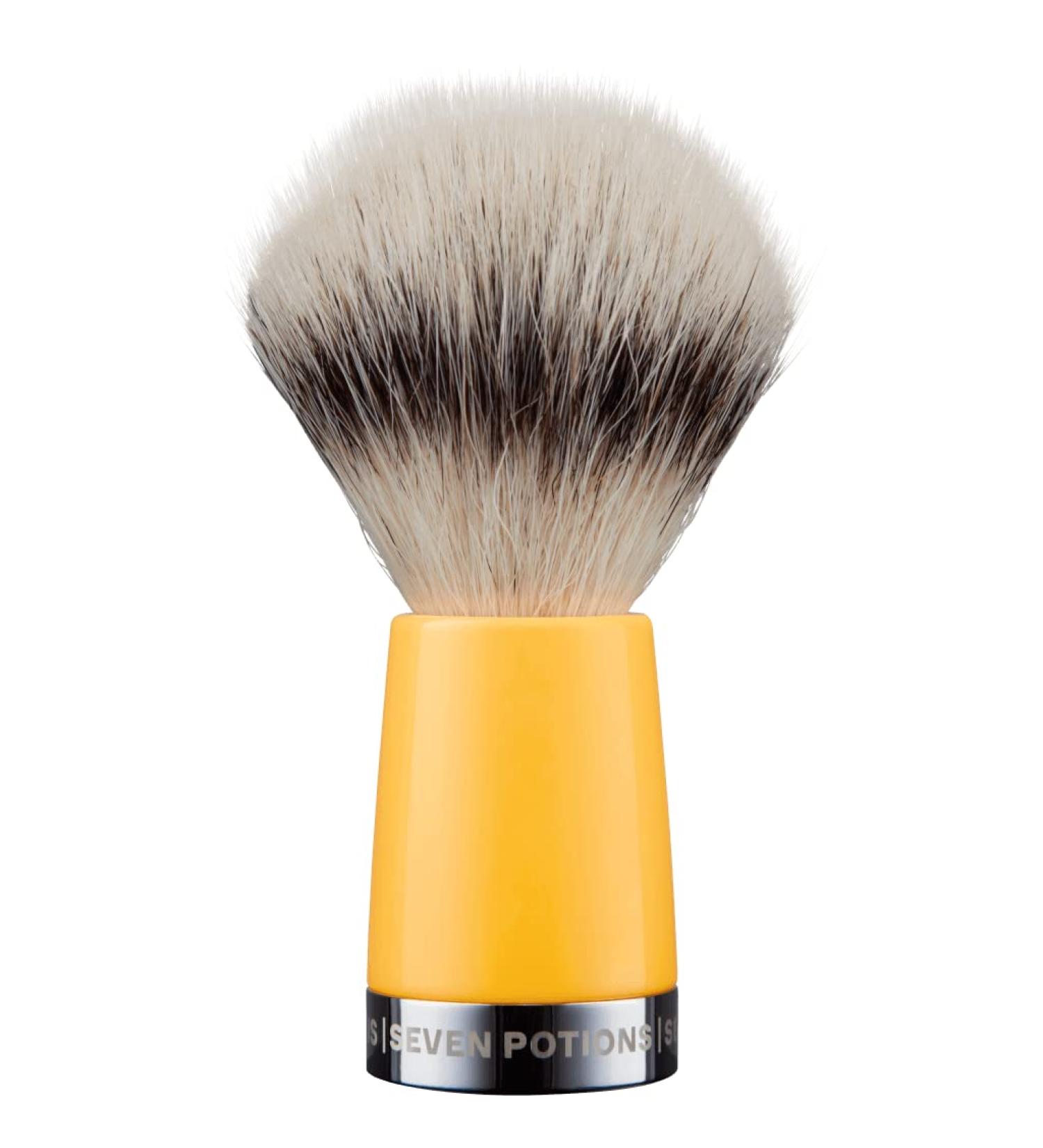 Seven Potion Razor brush for men - Ultra soft synthetic vegan bristles - better foam - reduce irritation and razor fire