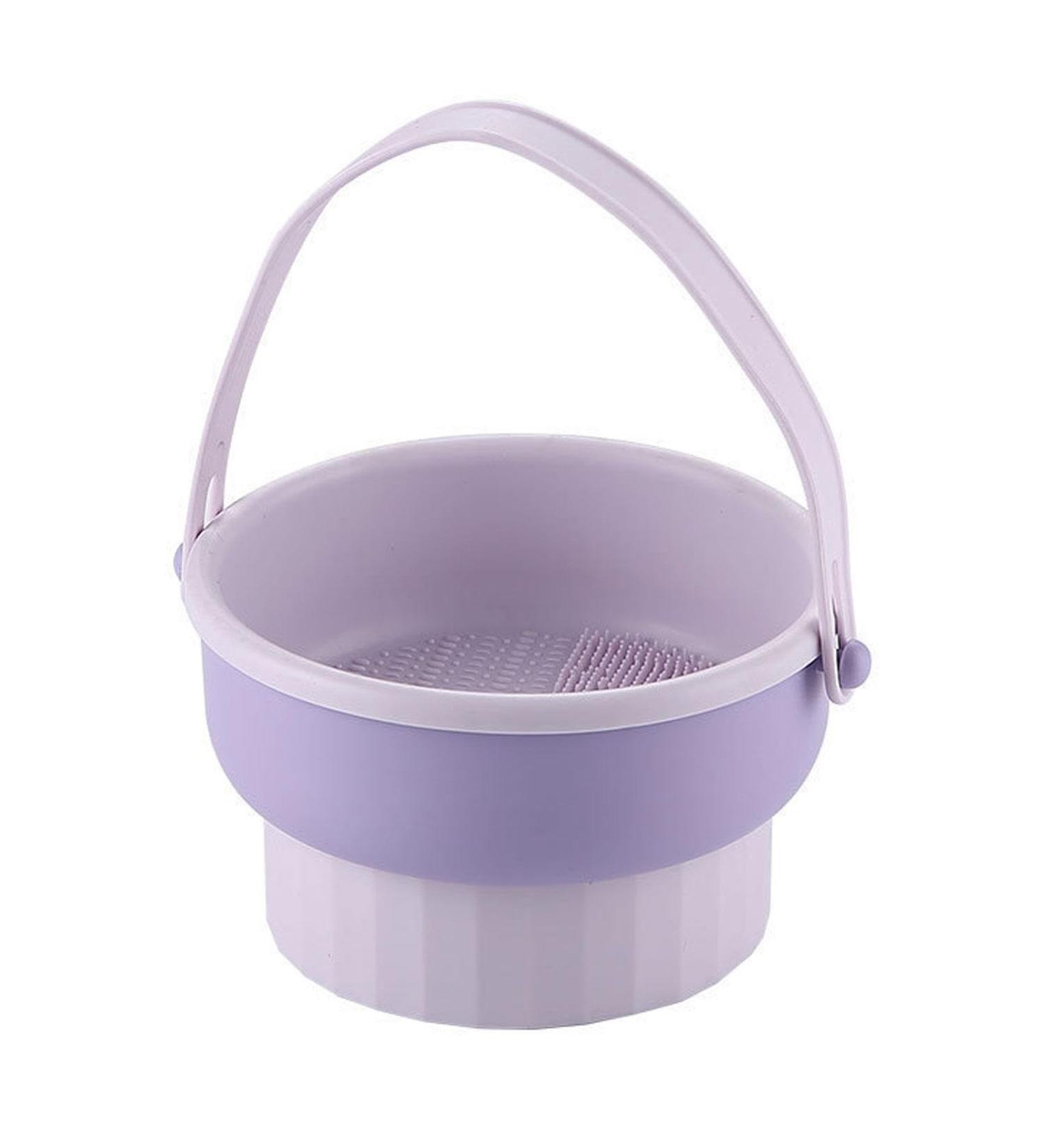 MagiDeal Cleaning Makeup Brush Powder Cleaning Storage Box Portable Washing Tool Washing Makeup Brush Cleaning Mats for Sponges Violet - Buy Online on GoSupps.com