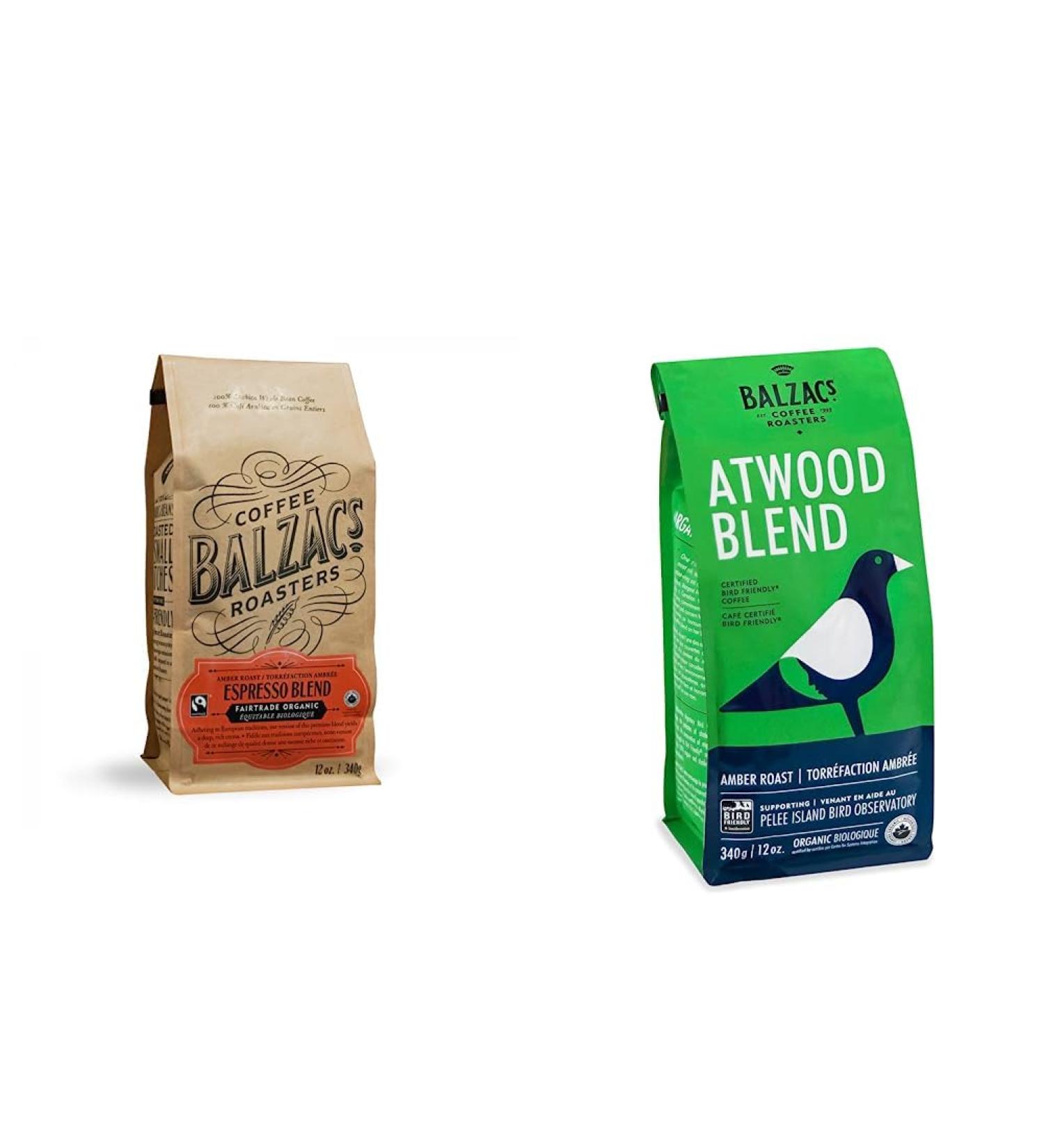 Balzac s Coffee Roasters - Espresso Blend | Fairtrade Organic | 340G 12OZ. (Pack of 1) & Roasters Atwood Blend Whole Bean Coffee 12 Oz. Atwood Blend 12 Ounces - Buy Online on GoSupps.com