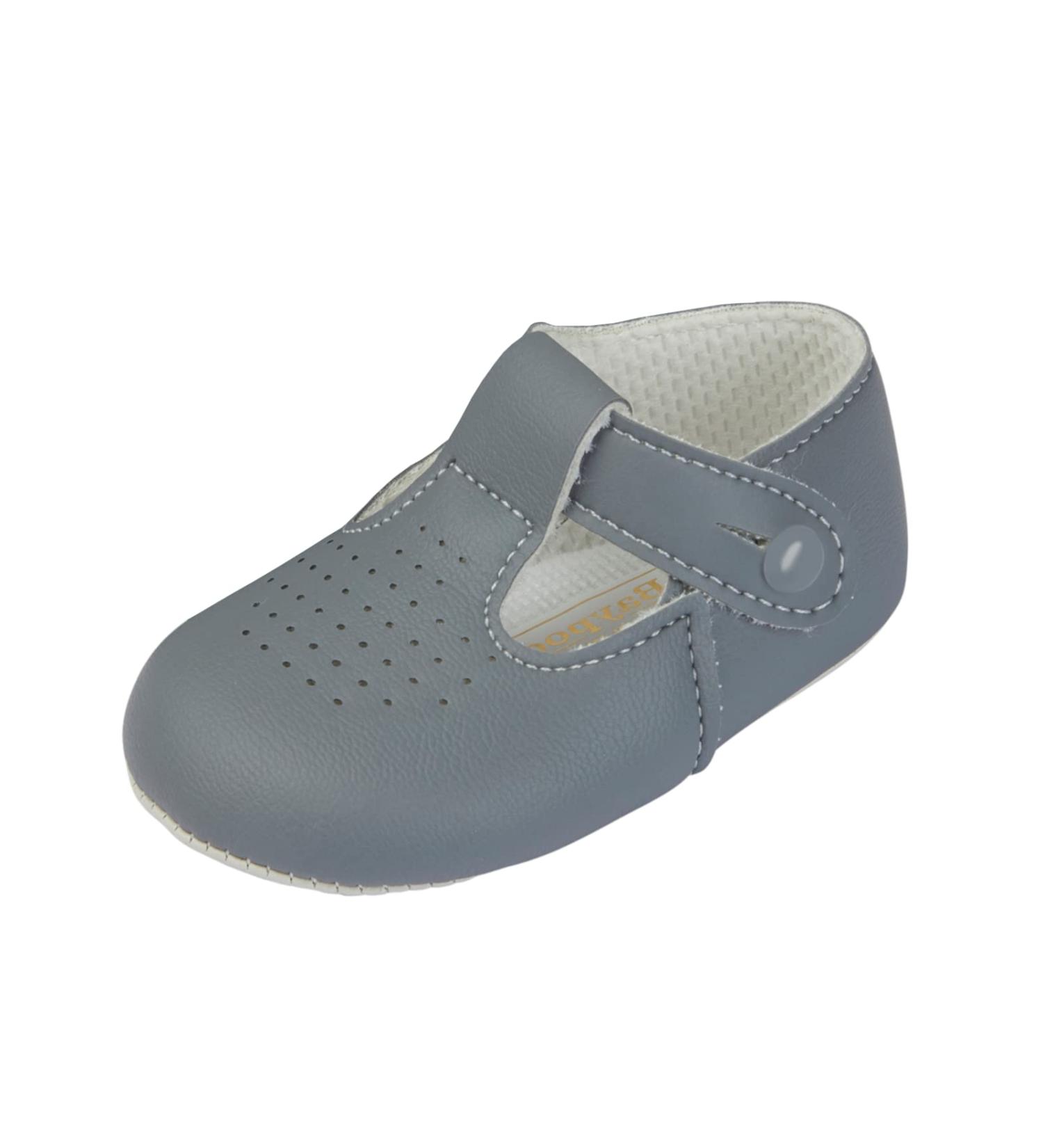 Early Days Baypods Baby Shoes | Soft Soled Pre Walker Shoes | T Bar Style in Grey | Made in England - Buy Online on GoSupps.com