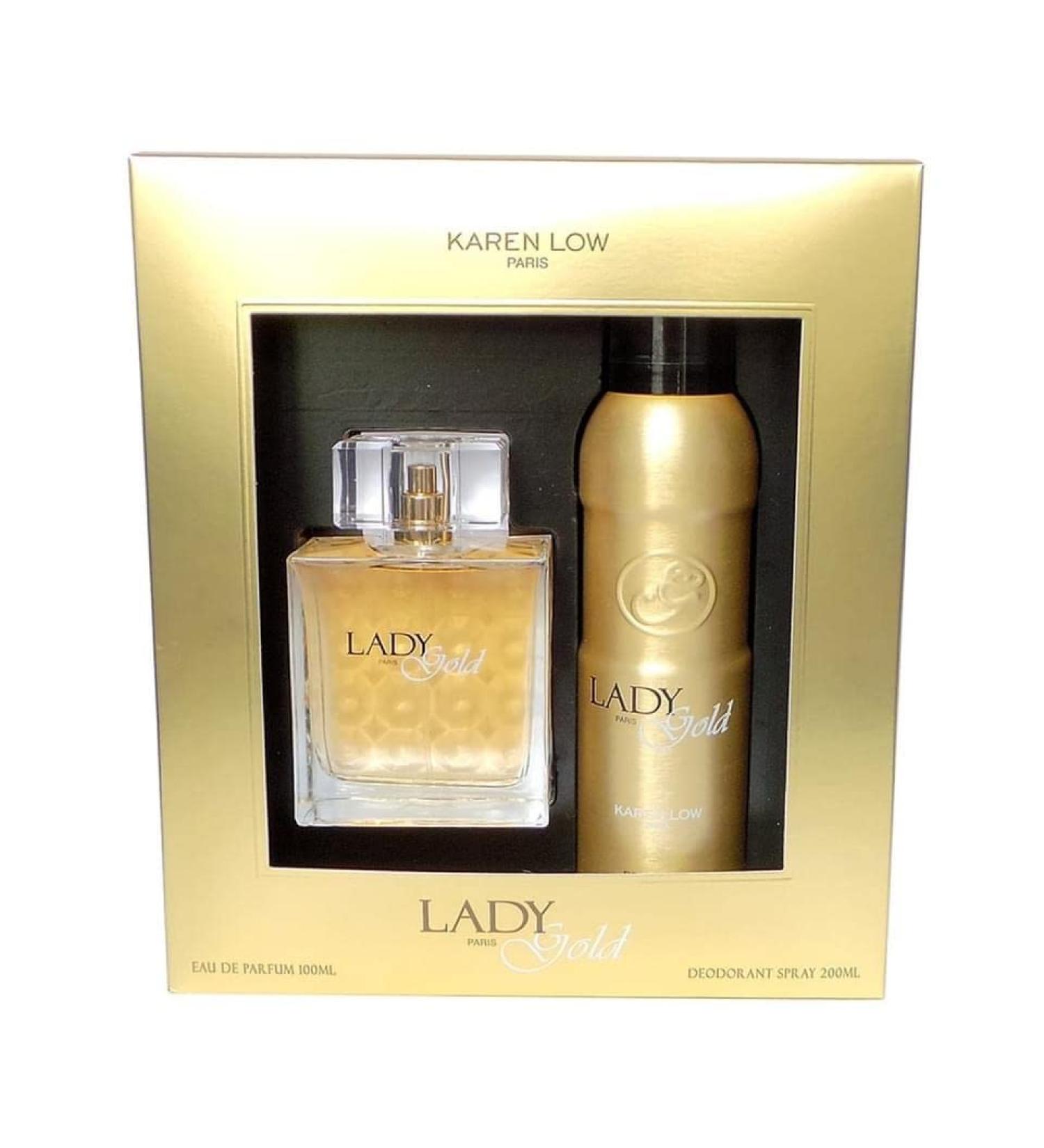 Karen Low Lady gold perfume and deodorant gift set