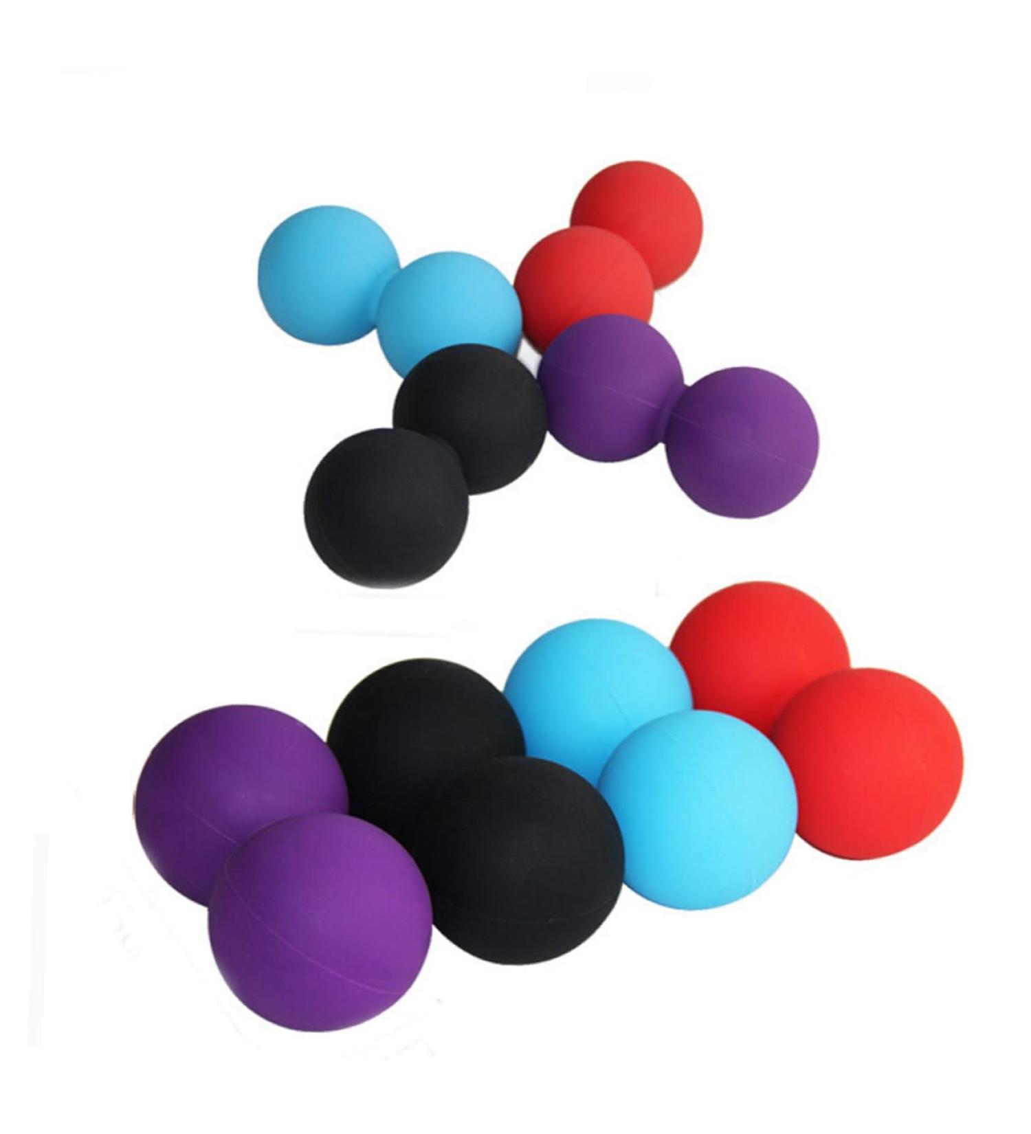 Red Peanut Massage Ball - Combined Foot & Whole Body Relaxation - 12.00x6.30cm Silicone Yoga Lacrosse Fitness Tool - International Shipping Available - Buy Online on GoSupps.com