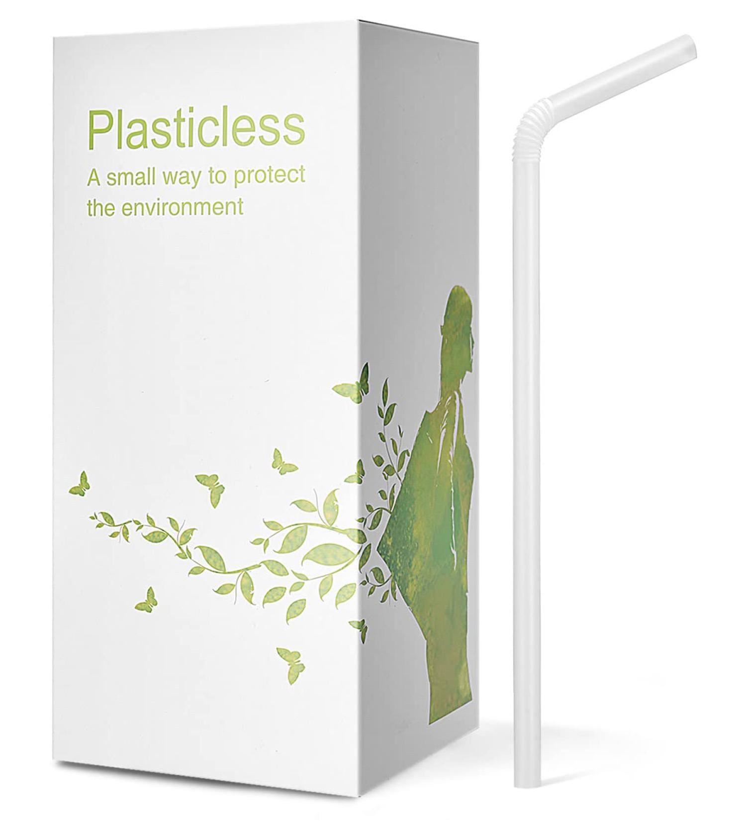 200 Count 100% Plant-Based Compostable Straws - Biodegradable Flexible Drinking Straws - Eco-Friendly Alternative to Plastic Straws - White 8.25 - Buy Online on GoSupps.com