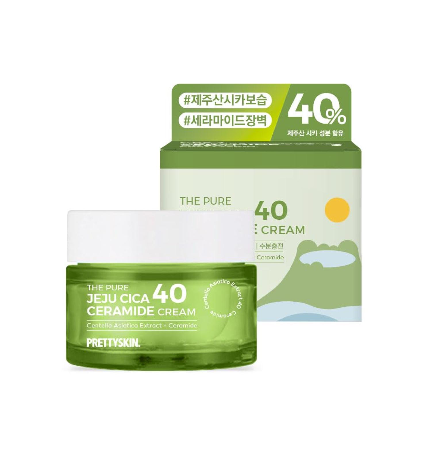 Buy PS.PRETTYSKIN Centella Asiatica Extract 40% Moisturizing Facial Cream | Korean Skin Care with Hyaluronic Acid & Ceramide | Soothe Sensitive Skin 1.75fl.oz - Buy Online on GoSupps.com