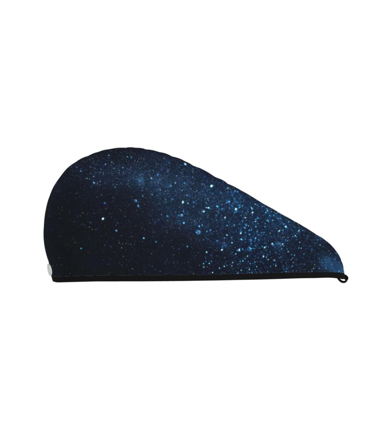 Blue Glitter Retro Microfiber Hair Towel | Soft & Super Absorbent Wrap for Long Curly & Thick Hair - Buy Online on GoSupps.com
