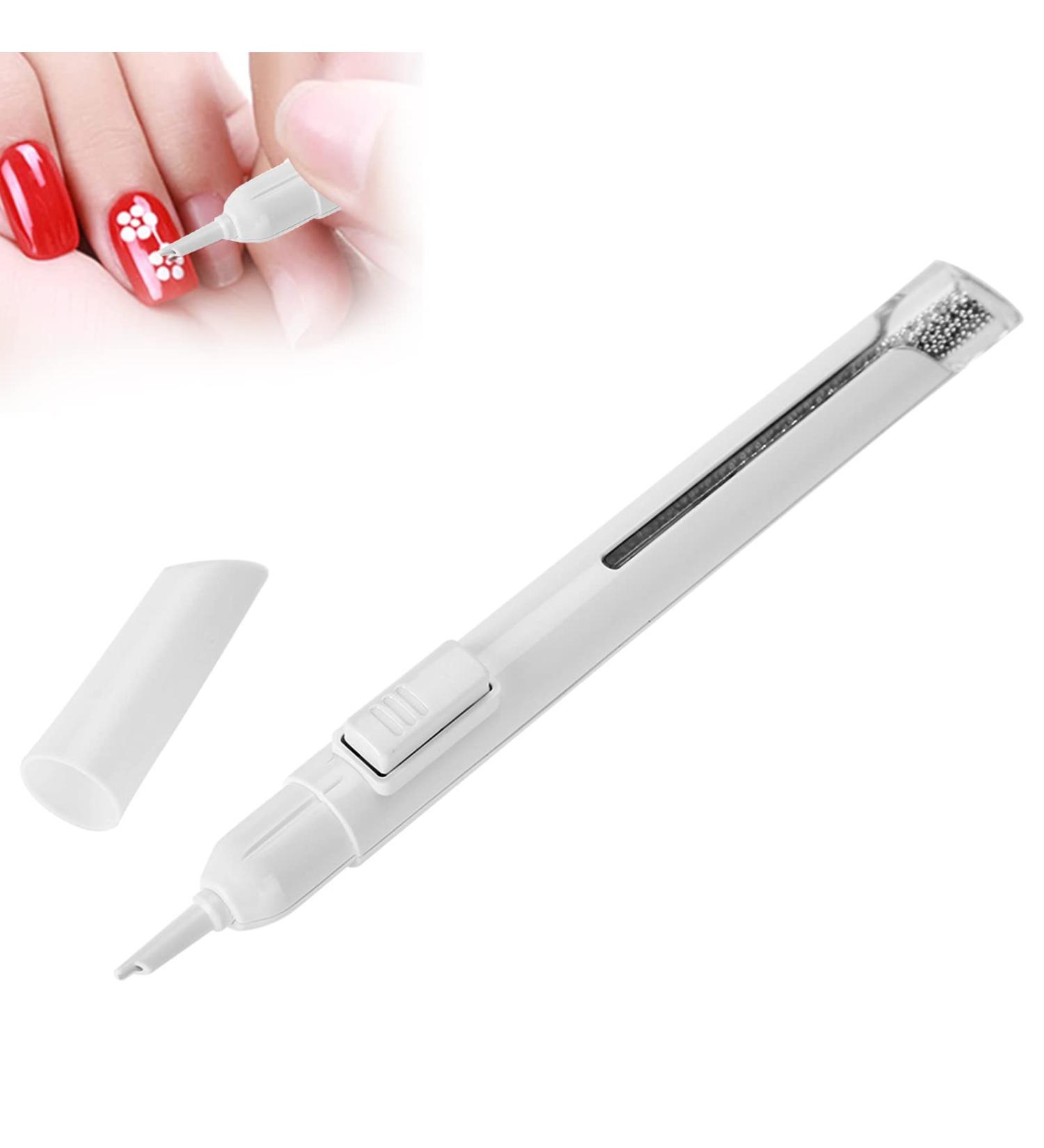 Nail Art Dotting Pen Set with 800 Metal Beads - DIY Nail Decoration for Manicure/Pedicure (Silver) - Buy Online on GoSupps.com