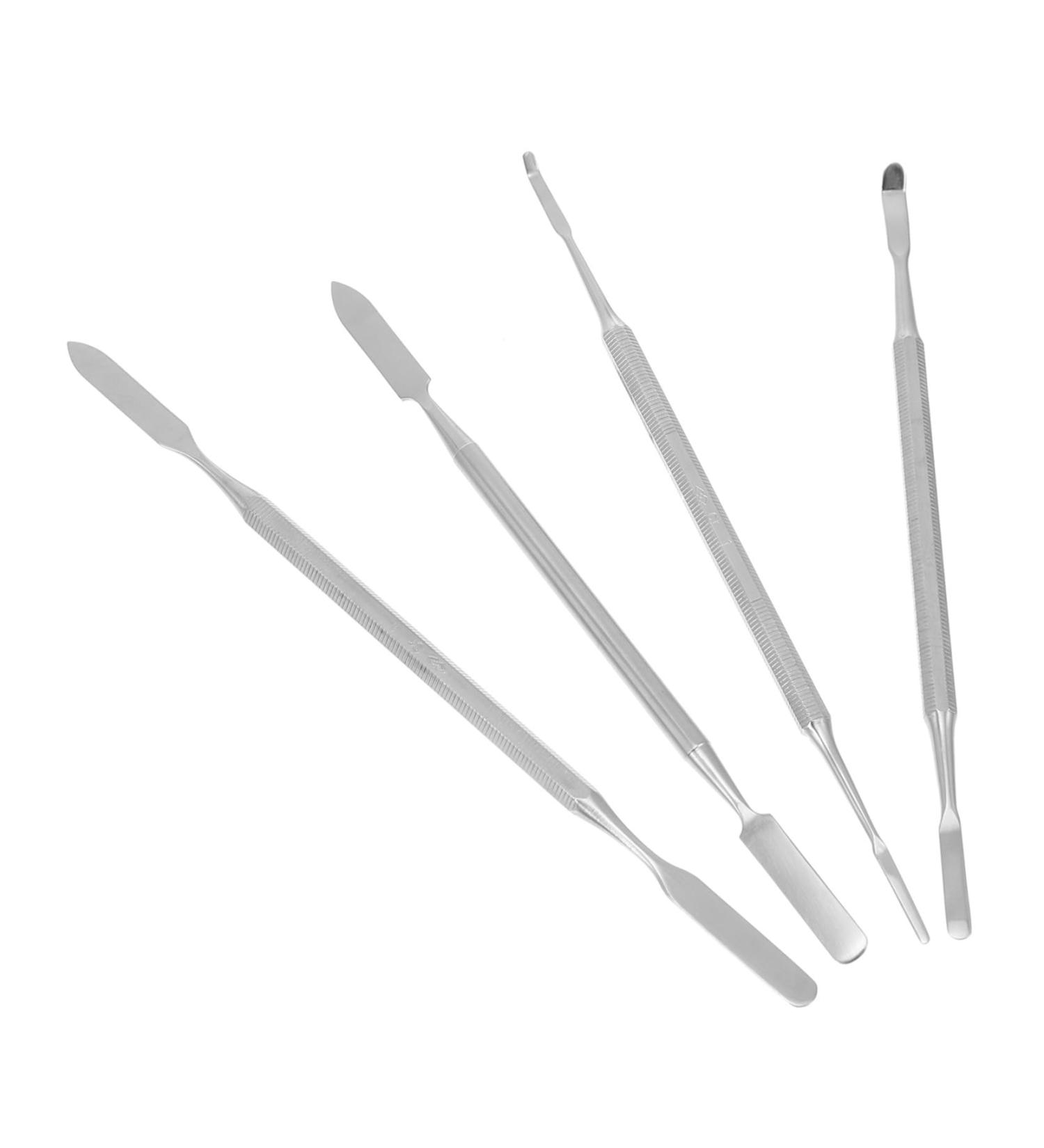 Healeved 4 pi ces B tons de Maquillage Acier Inoxydable Spatules Cosm tiques Multifonctions pour Manucure et M lange Outils Compacts Faciles Nettoyer et Transporter - Buy Online on GoSupps.com