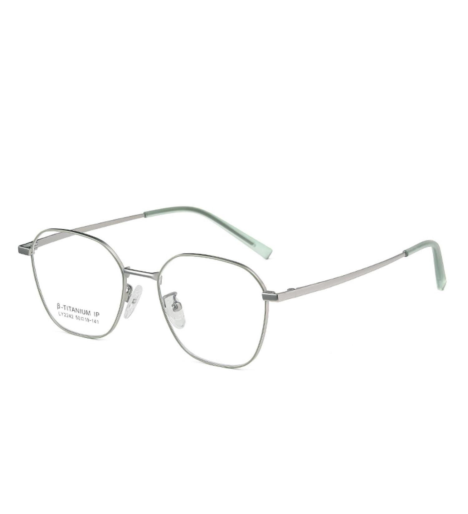 SERONI Polygon Blue Light Blocking Glasses - UV Protection for Men & Women | Gun-Green 50mm - Buy Online on GoSupps.com