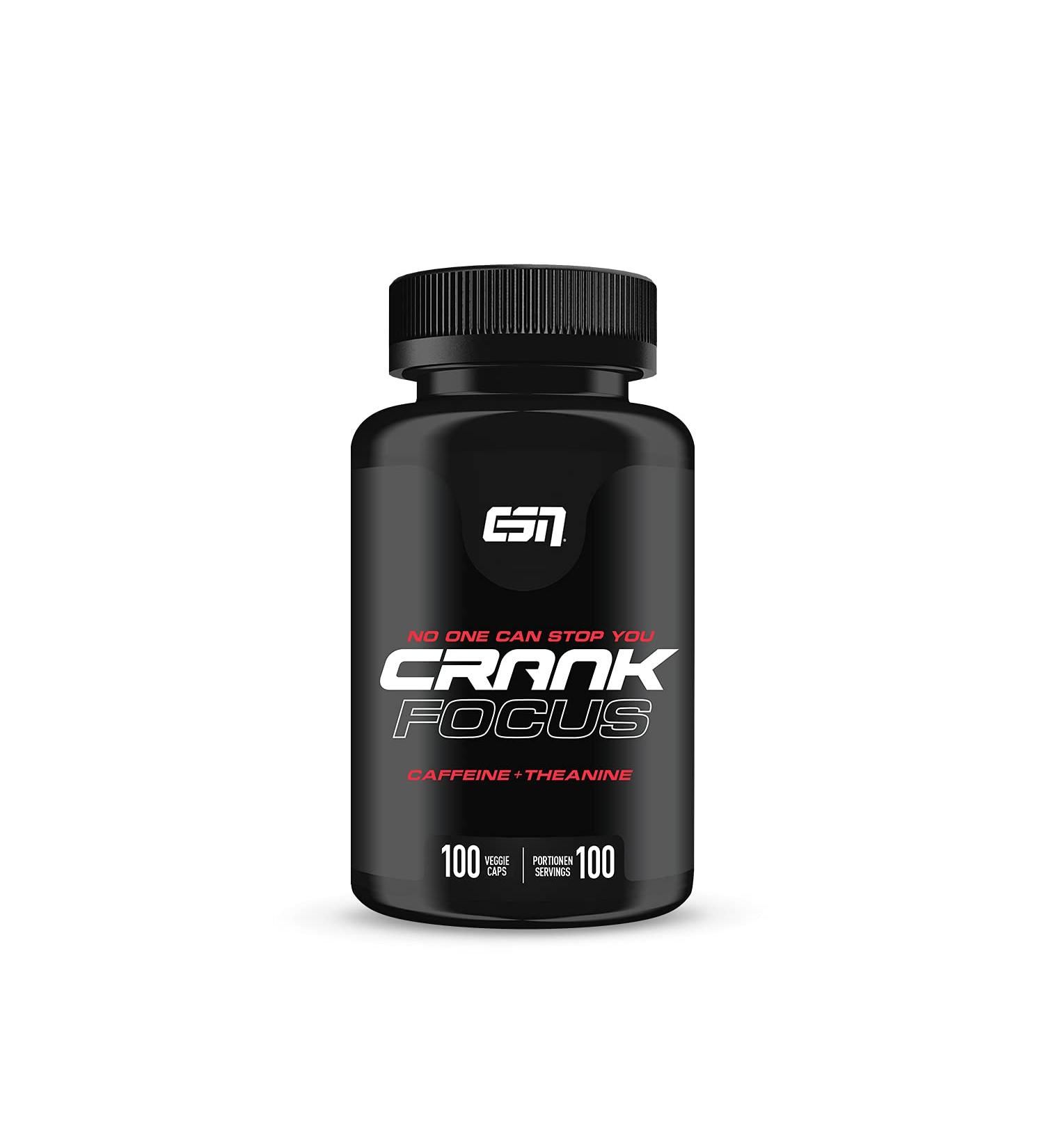 ESN Crank Focus - 100 Caffeine & L-Theanine Capsules for Enhanced Energy & Focus | 62g (100 Capsules) - Buy Internationally - Buy Online on GoSupps.com