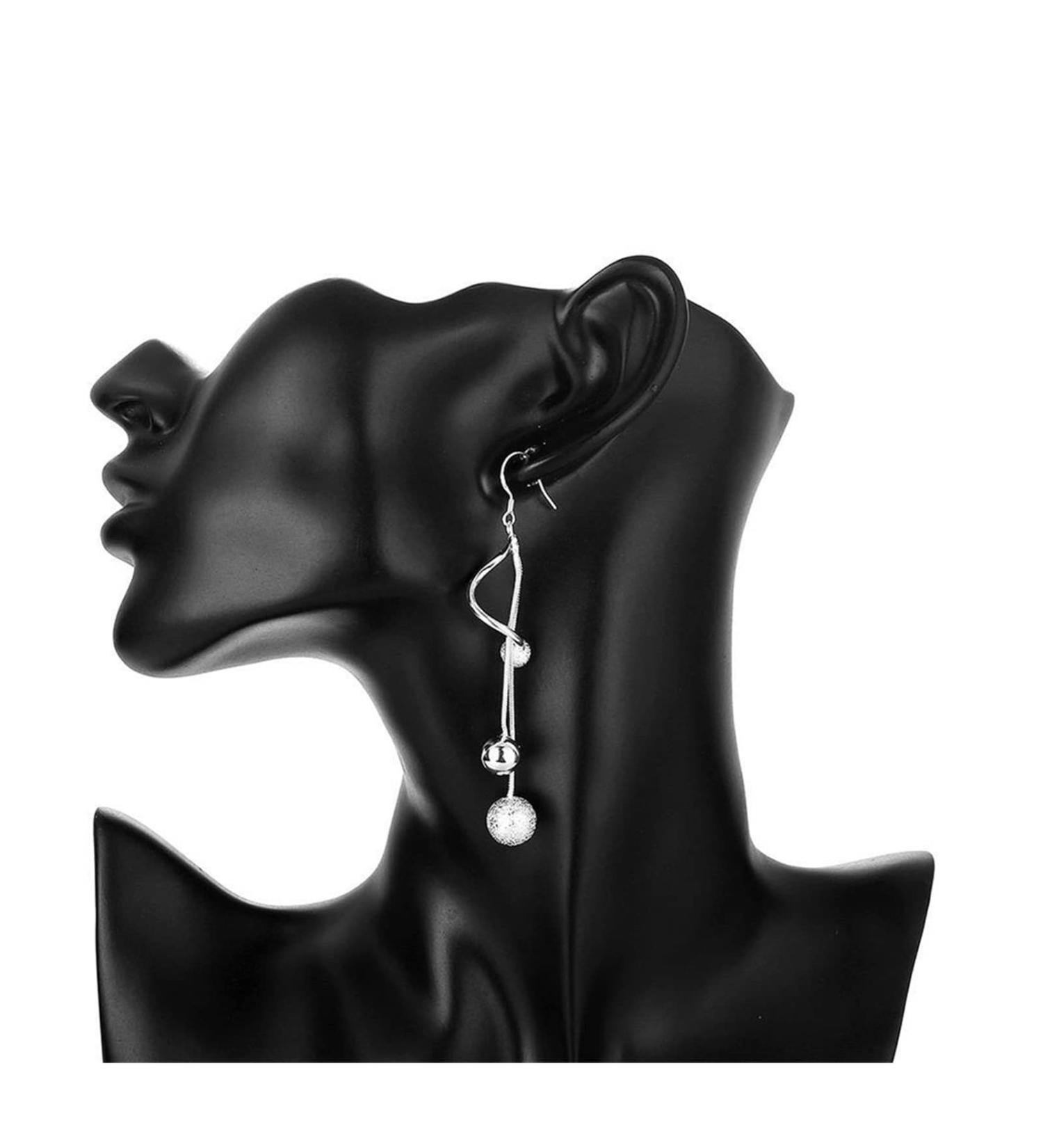 Earrings for Women Ladies Earrings Sterling Silver Women's Ball Drop Earrings Wedding Party Fashion Jewelry Fashion Earrings Earrings for Women - Buy Online on GoSupps.com