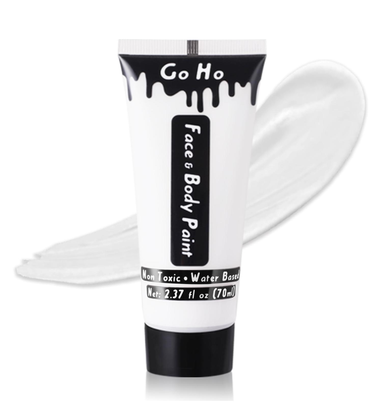 Go Ho Cream White Face Body Paint (2.37 oz) - Water-Based Face Painting Makeup for Adults & Children - Perfect for Joker, Clown, Zombie, Skeleton - SFX Cosplay Costumes & Halloween Festivals - Buy Online on GoSupps.com