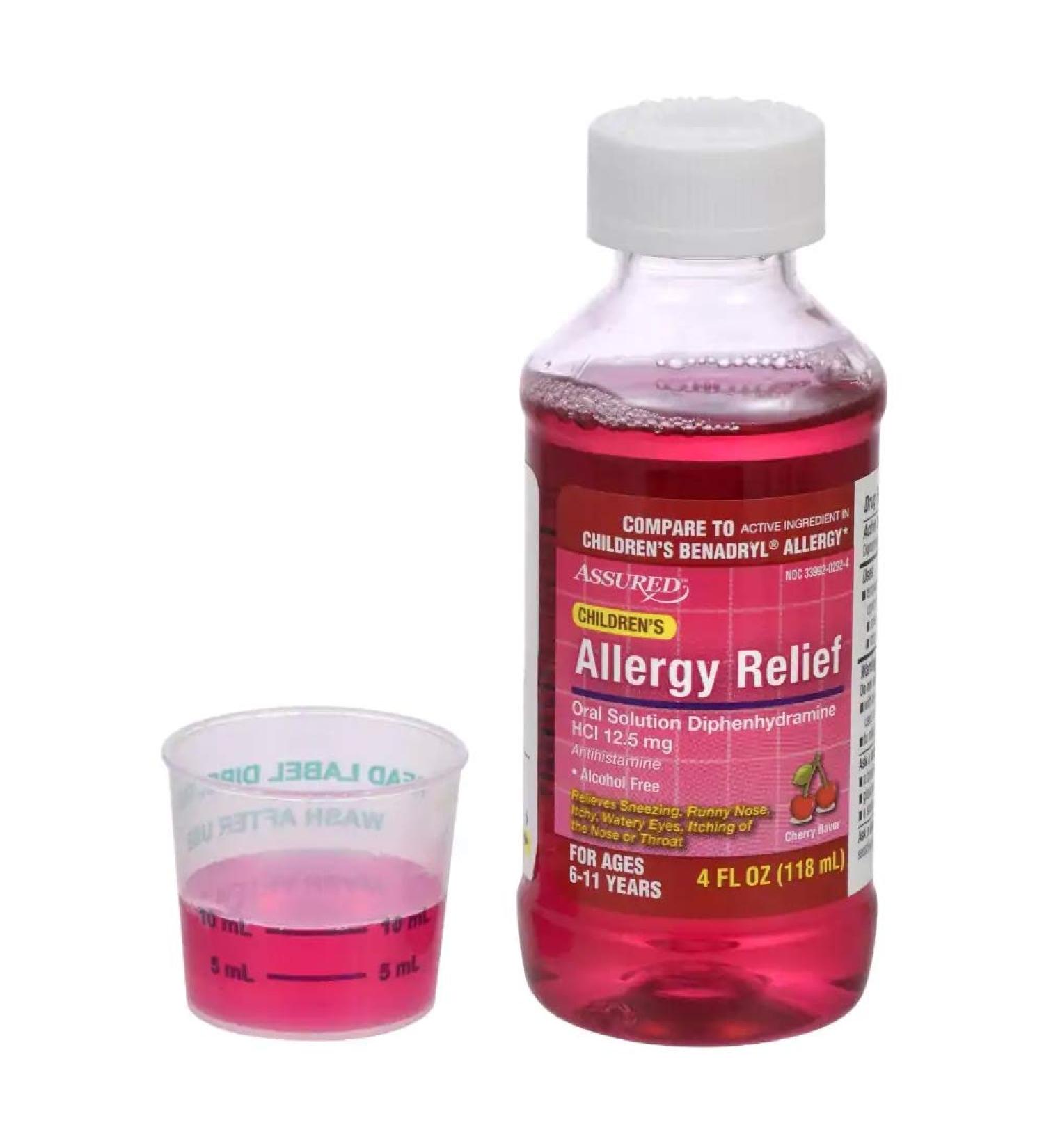 ASSURED Childrens Allergy Relief - Compare to Childrens Benedryl - Oral 12.5mg - 4oz