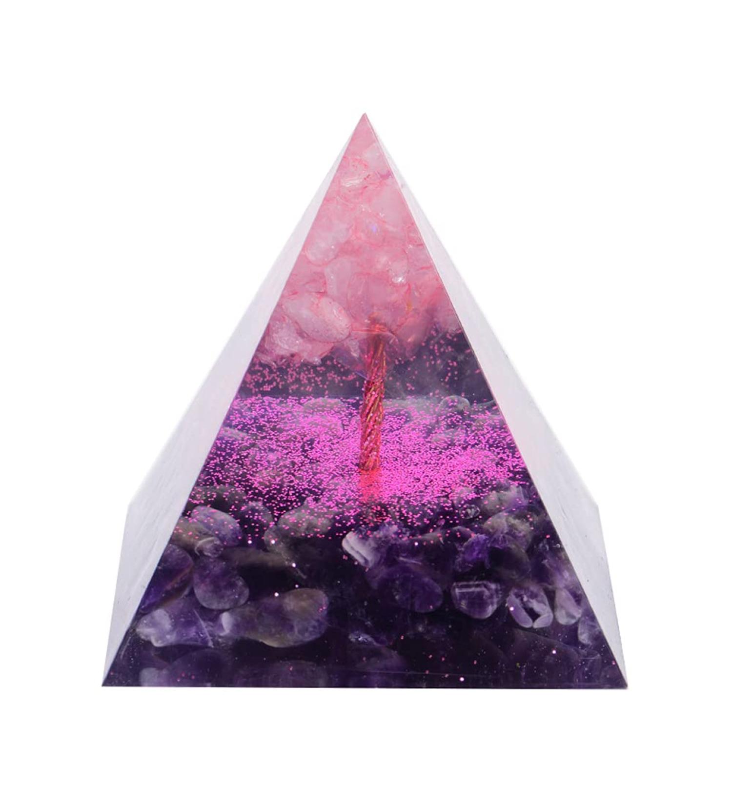 Moonstone Crystal Orgone Pyramid - Purple Chakra Healing Tower - Buy Online on GoSupps.com