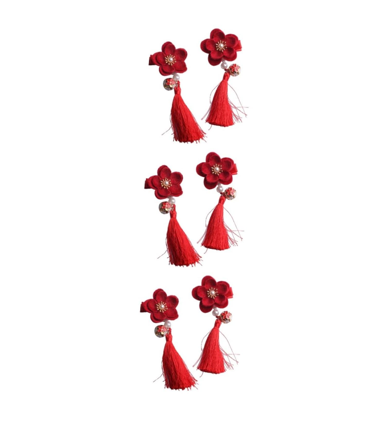 FRCOLOR 3 Pairs Hair Clip for Chinese Clothes Chinese Hair Clip Hair Clips Wedding Hair Clip Asian Hair Clip Tassel Barrettes Tiara for Tiara Child Classic Tassel Clip Red - Buy Online on GoSupps.com