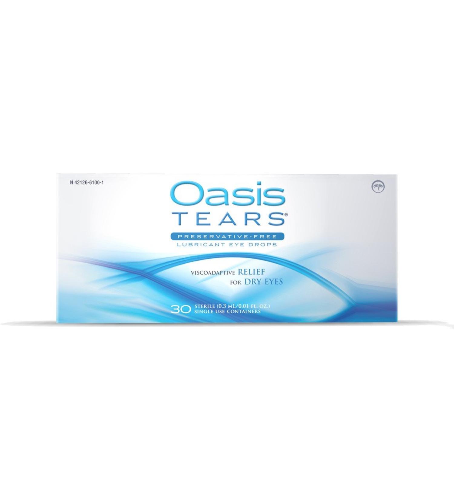 Oasis TEARS Lubricant Eye Drops, One 30 Count Box Sterile Disposable Containers, 0.3ml/0.01 fl oz 30 Count (Pack of 1)