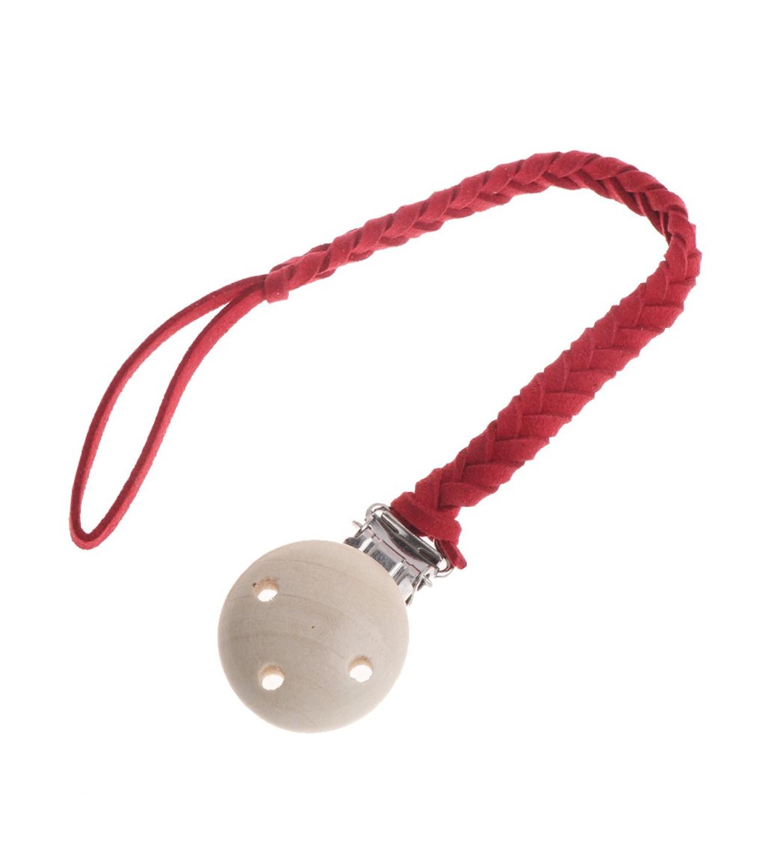 Lisanl Leather Pacifier Chain for Babies - Red Pacifier Holder & Accessory - Buy Online on GoSupps.com