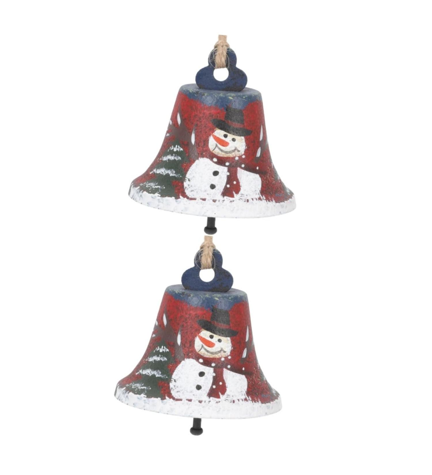Buy Abaodam 2-St Bell Pendant - Wrought Iron Christmas Decoration - Santa & Snowman Bells - Metal Tree Bells (7x7cm Set of 2) | International Shipping Available - Buy Online on GoSupps.com