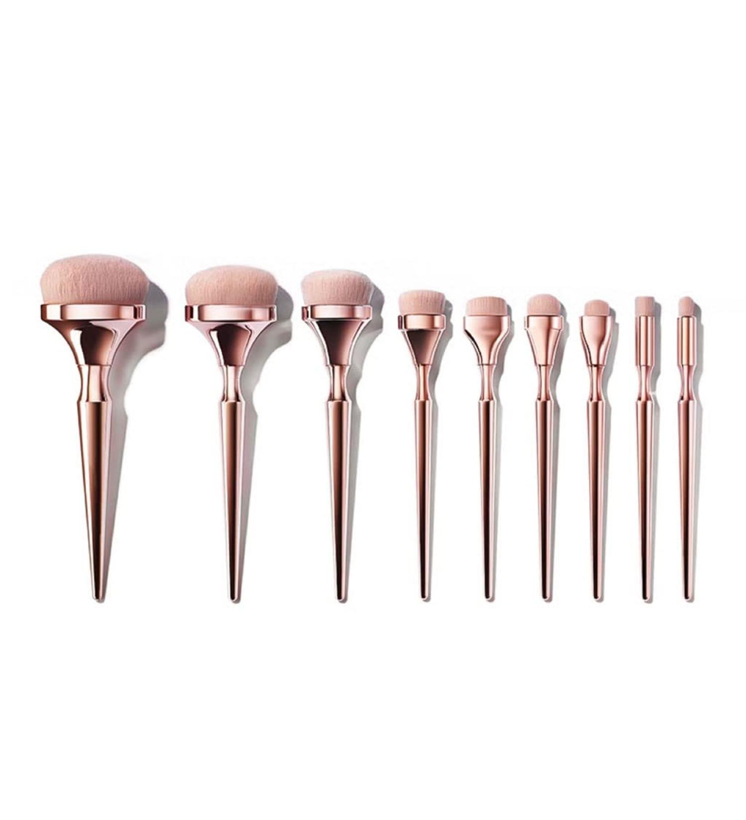 DFHBFG Set of 9 Makeup Brushes - Complete Foundation & Grooming Tools for Flawless Beauty | International Shipping Available - Buy Online on GoSupps.com