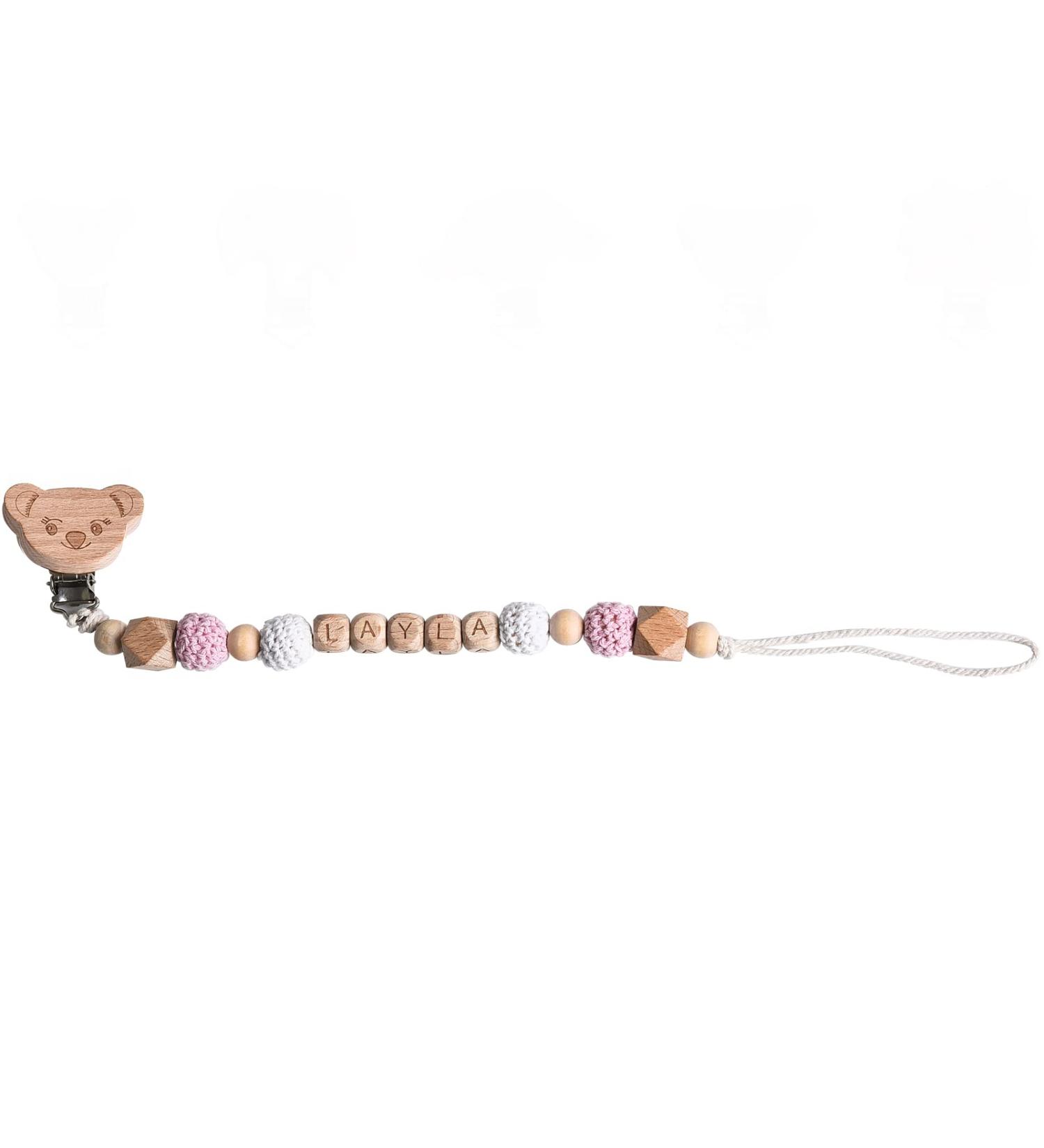 Personalized Pacifier Clip with Name Custom for Girls Boys Koala