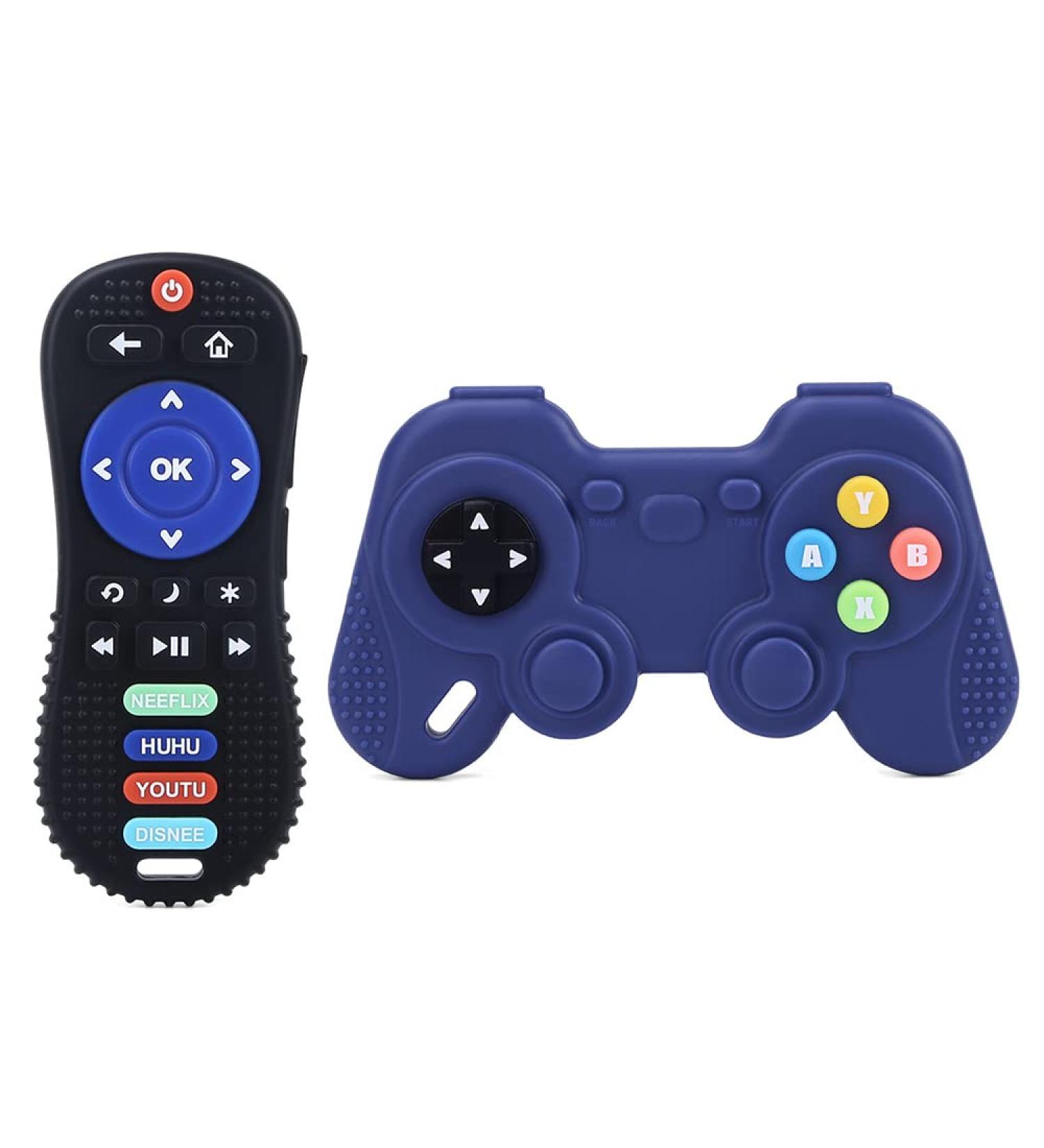 JinZeFa Soft Silicone Baby Teething Toy - Remote/Game Control Shape, BPA-Free Teether for Babies 3-12 Months, Blue - Buy Online on GoSupps.com