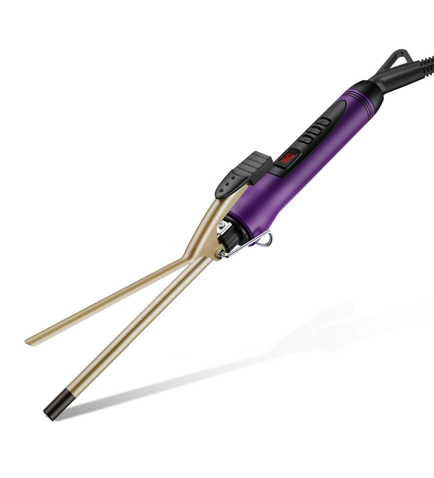 3/8 Inch Ceramic Curling Iron Wand for All Hair Types - Adjustable Temperature & Heat Resistant Glove Included - Perfect for Short & Long Hair - Buy Online on GoSupps.com