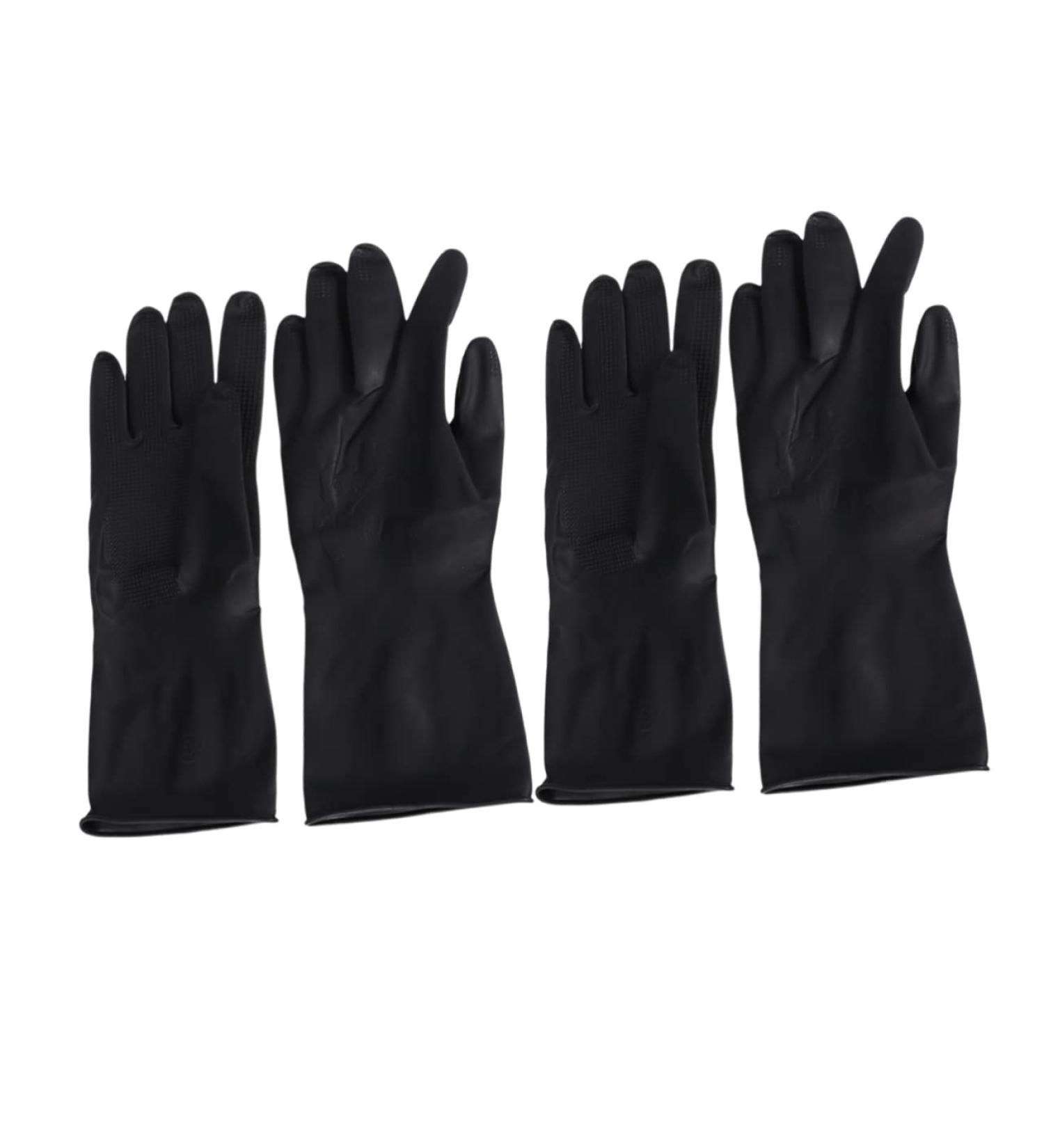 DOITOOL 2 Pairs Hair Salon Mitten Hair Dye Glove Black Rubber Black Reusable Dye Barber Textured Large Accessories Emulsion - Buy Online on GoSupps.com