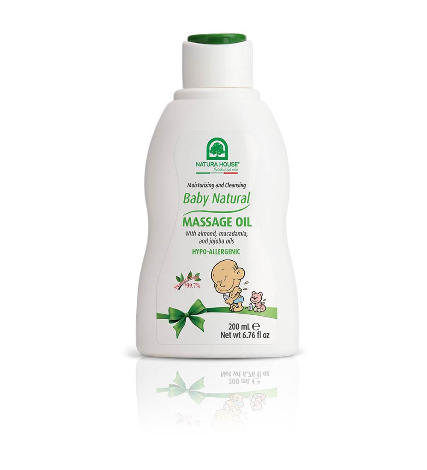 Baby Natural Massage Oil | 99.7% Natural | Almond Macadamia & Jojoba Oils | Hypoallergenic & Dermatologist Tested | Made in Italy | 6.76 oz - Buy Online on GoSupps.com