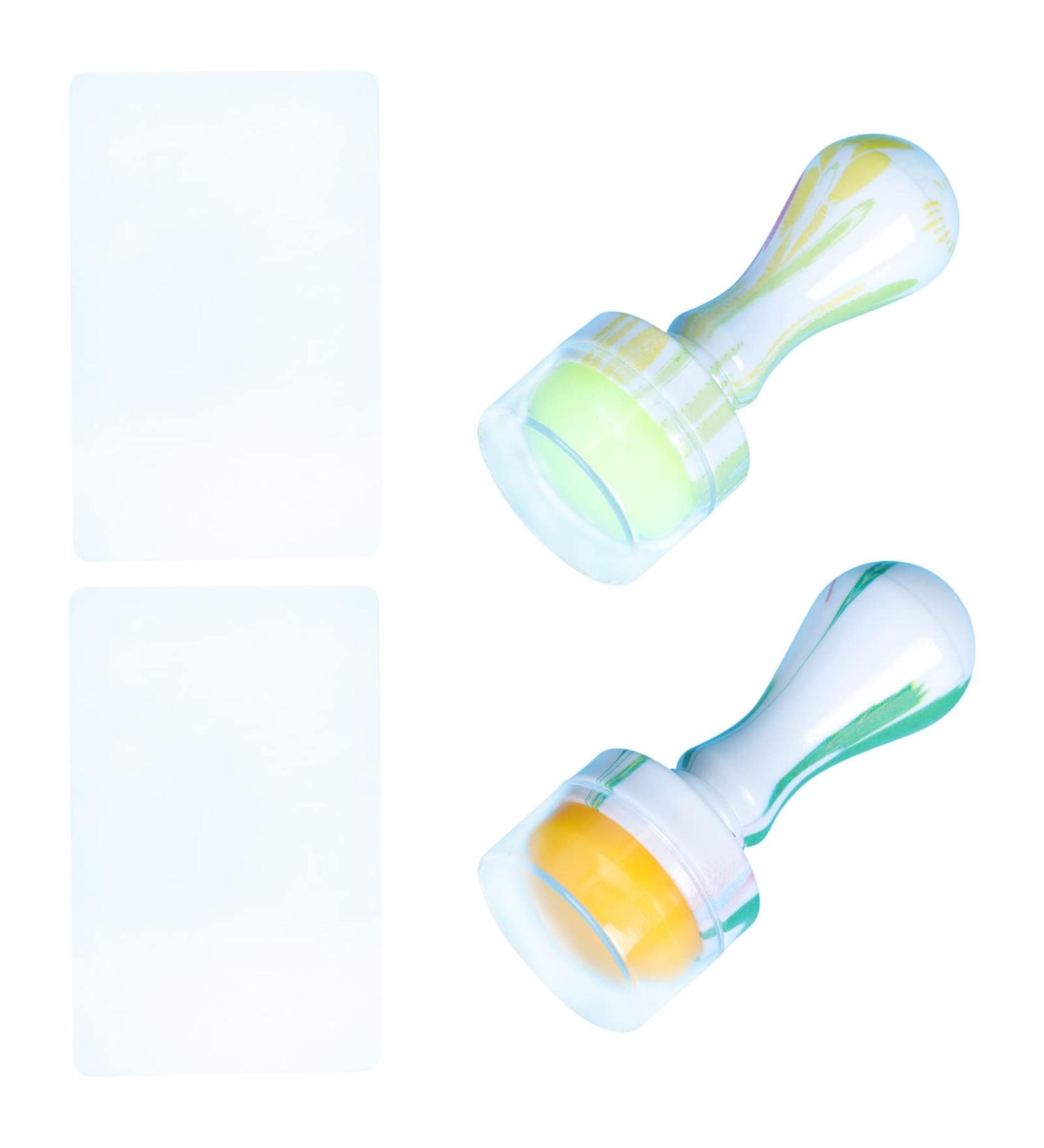Minkissy Silicone Nail Stamp & Scraper - Clear Nail Art Stamping Tool for Acrylic Manicure 8x3cm - Buy Online on GoSupps.com