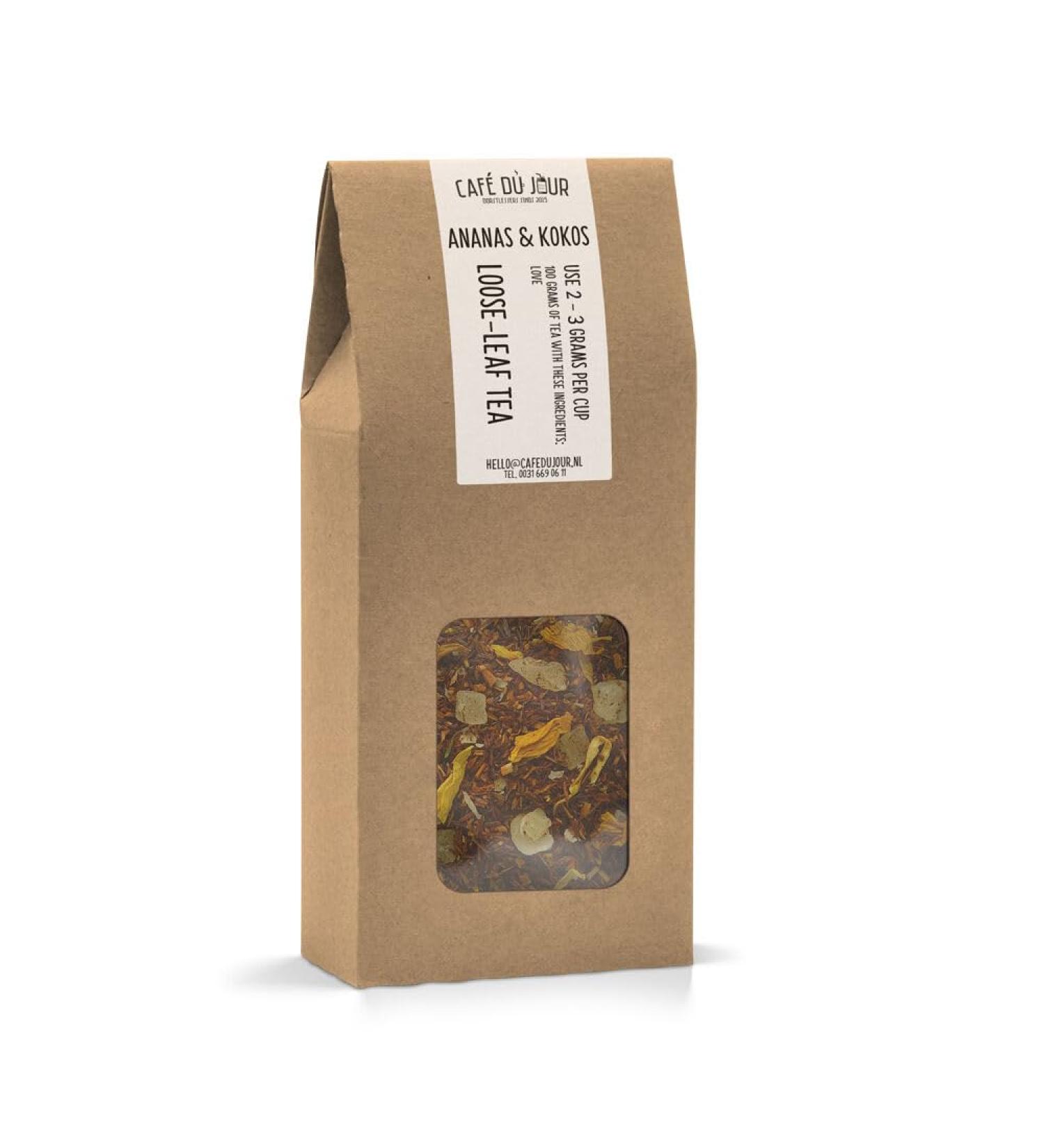 Coffee of the Day Pineapple & Coconut Rooibos tea 100 grams Caf du Jour loose tea