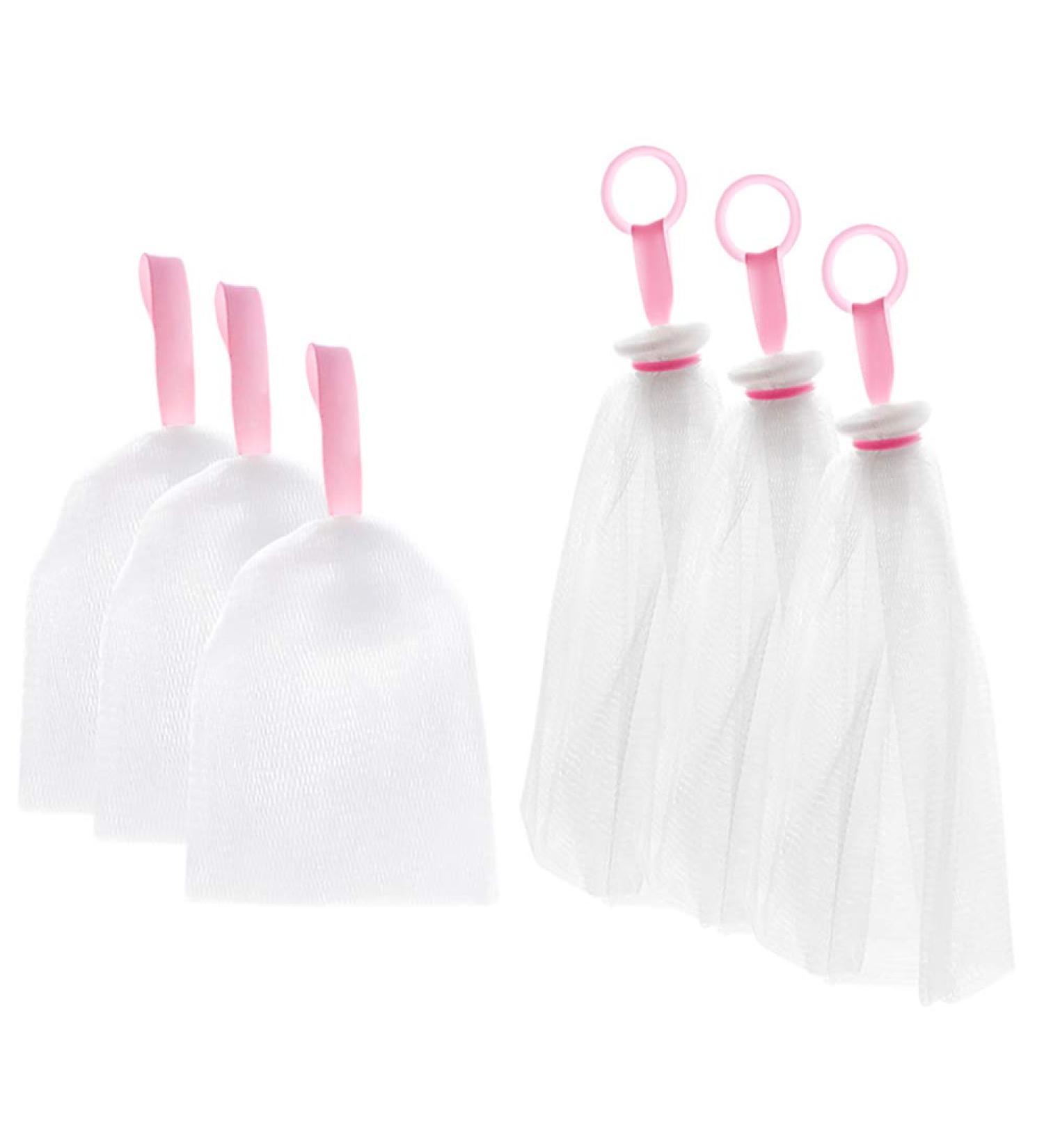 6pcs Bubble Mesh Drawstring Bags for Bathing & Washing - Perfect for Facial Cleanser & Foam Net - International Shipping Available - Buy Online on GoSupps.com