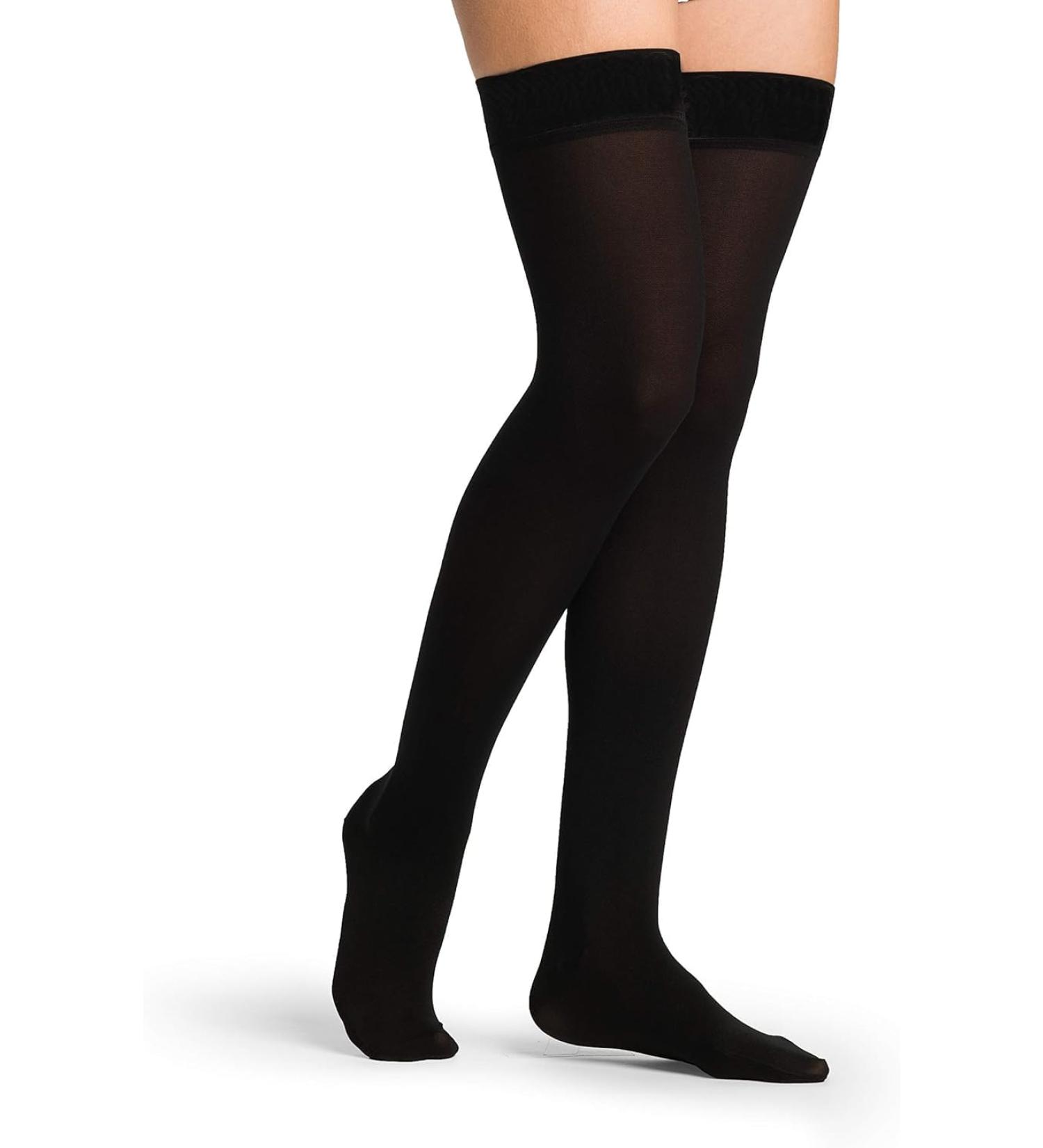 SIGVARIS Women's Essential Opaque 860 Closed Toe Thigh-Highs | 20-30mmHg Compression Stockings | Large Long Black - Shop Global - Buy Online on GoSupps.com