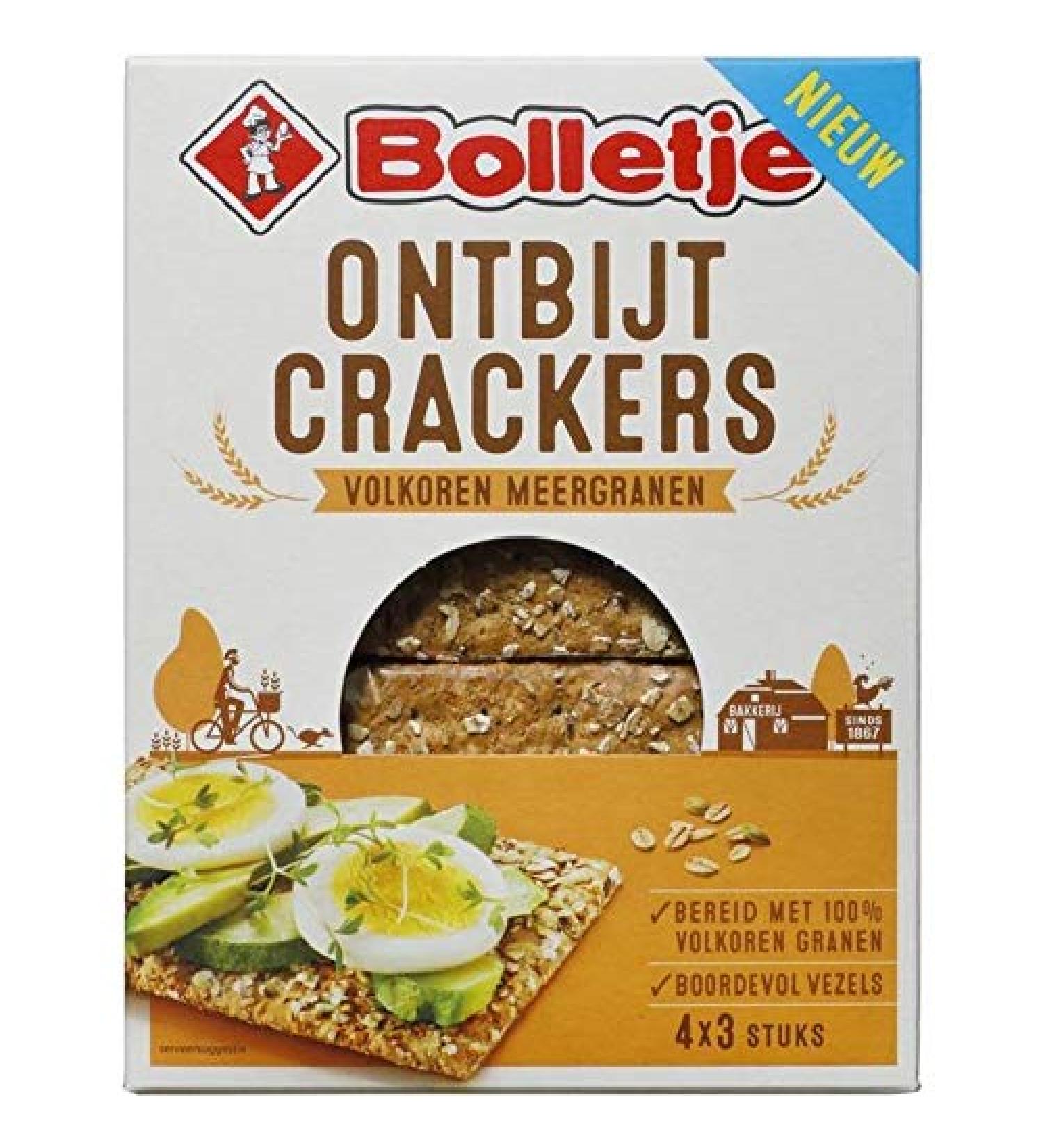Bolletje Bolletje Breakfast Crackers Whole Wheat Whole Grain Original Dutch Cookies 255G